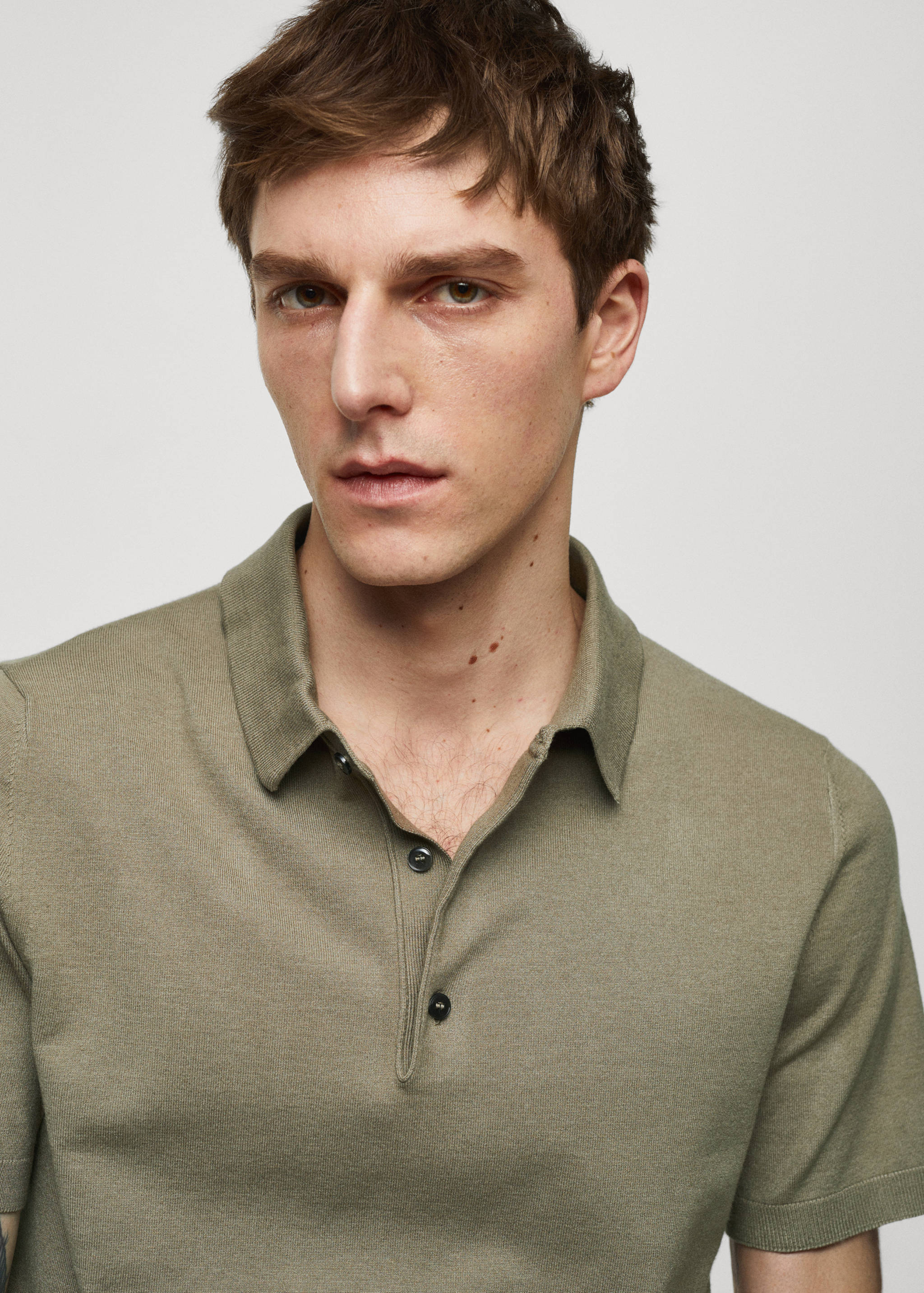 Fine-knit polo shirt - Details of the article 1