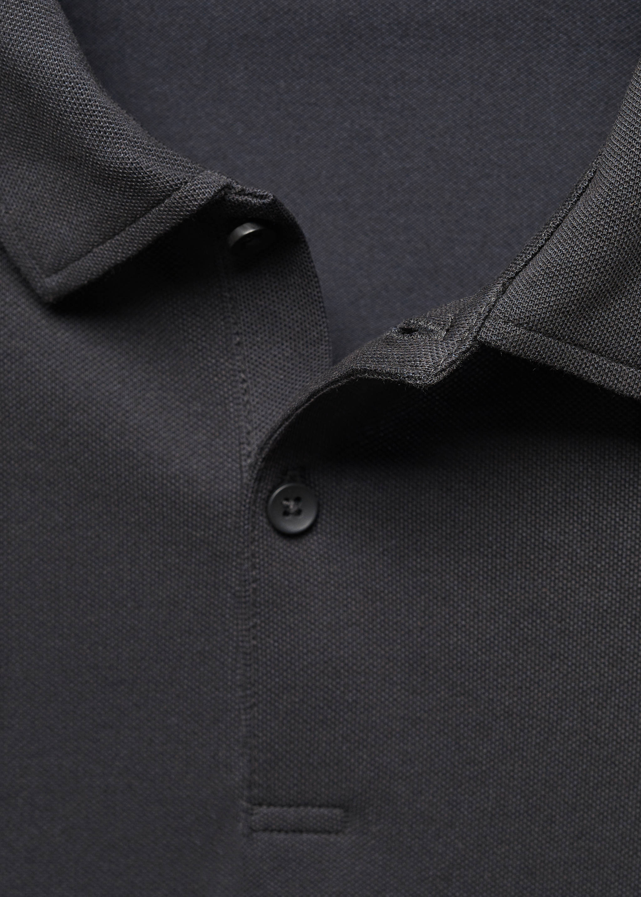 Slim-fit cotton piqué textured polo shirt - Details of the article 8