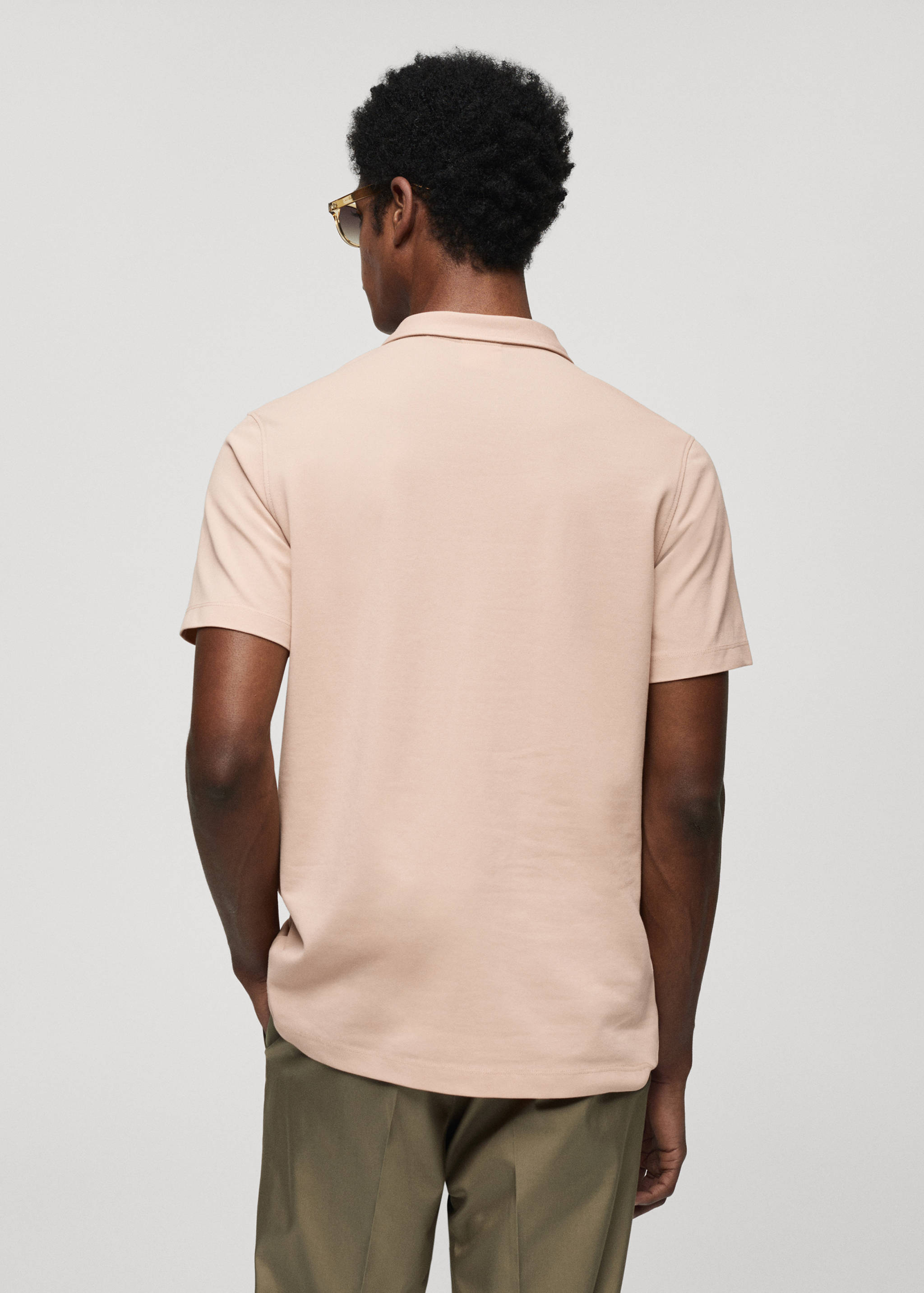 Slim-fit cotton piqué textured polo shirt - Reverse of the article