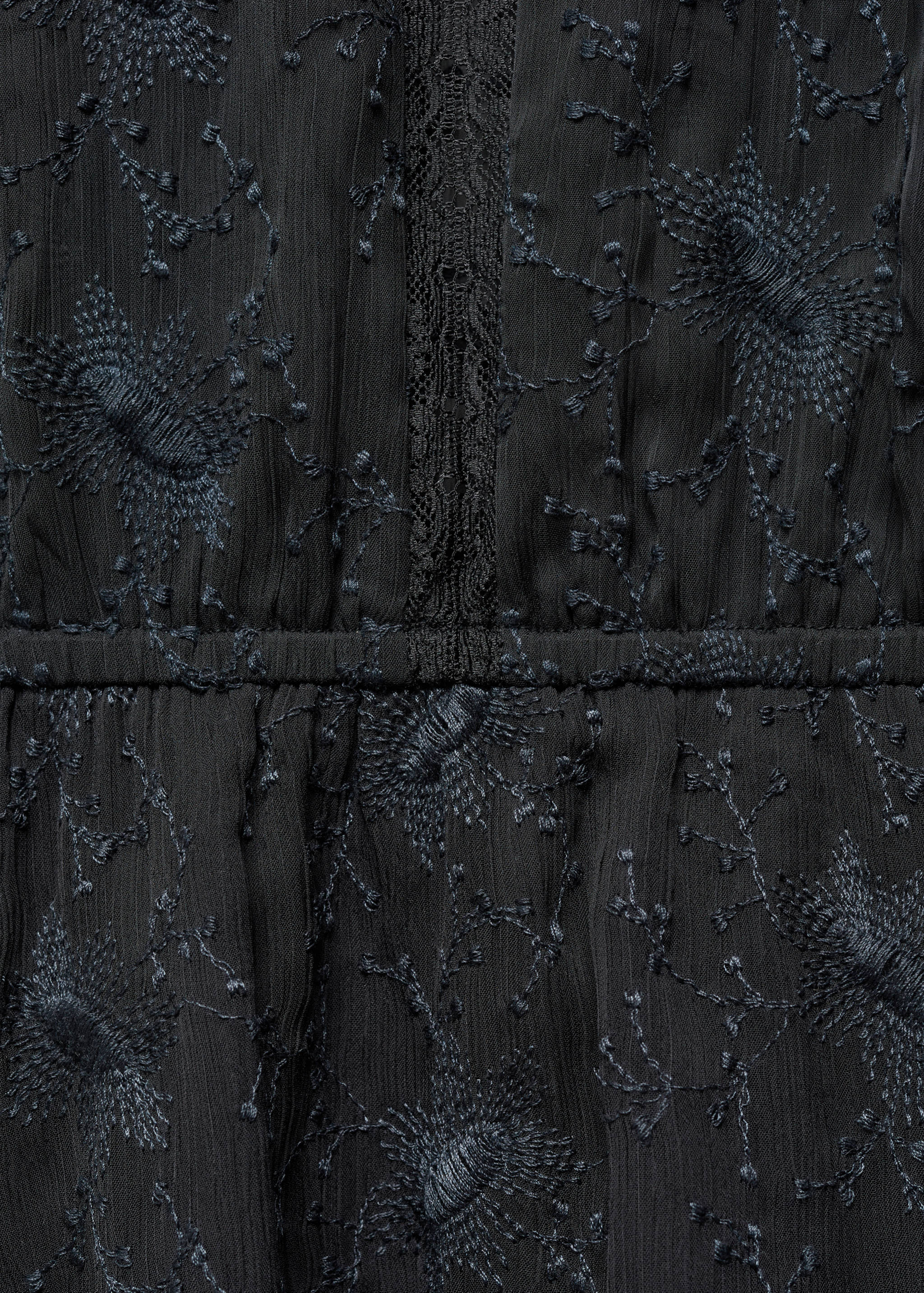 Puff-sleeved embroidered dress - Details of the article 8