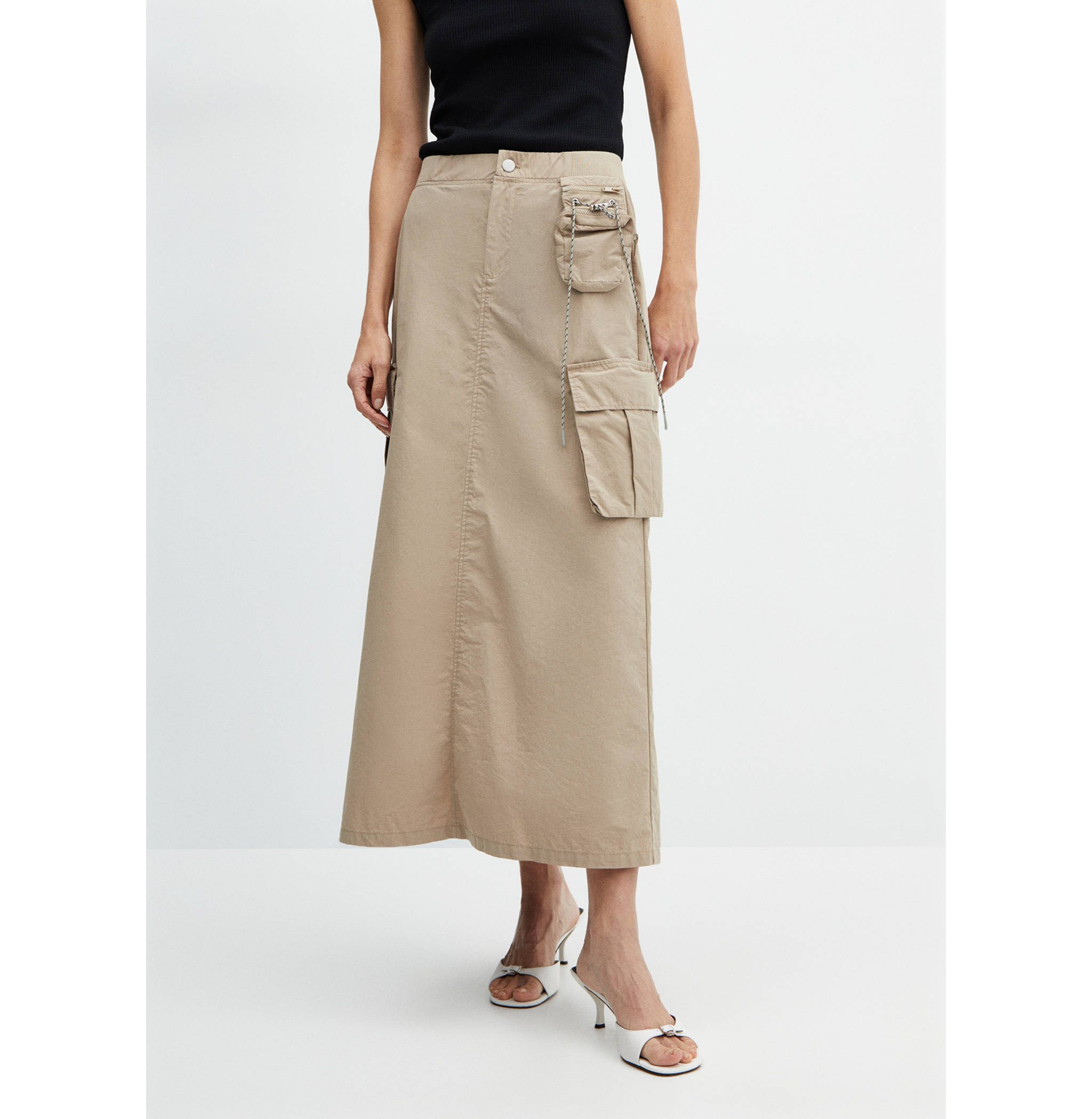 Long cargo skirt with pocket - Medium plane