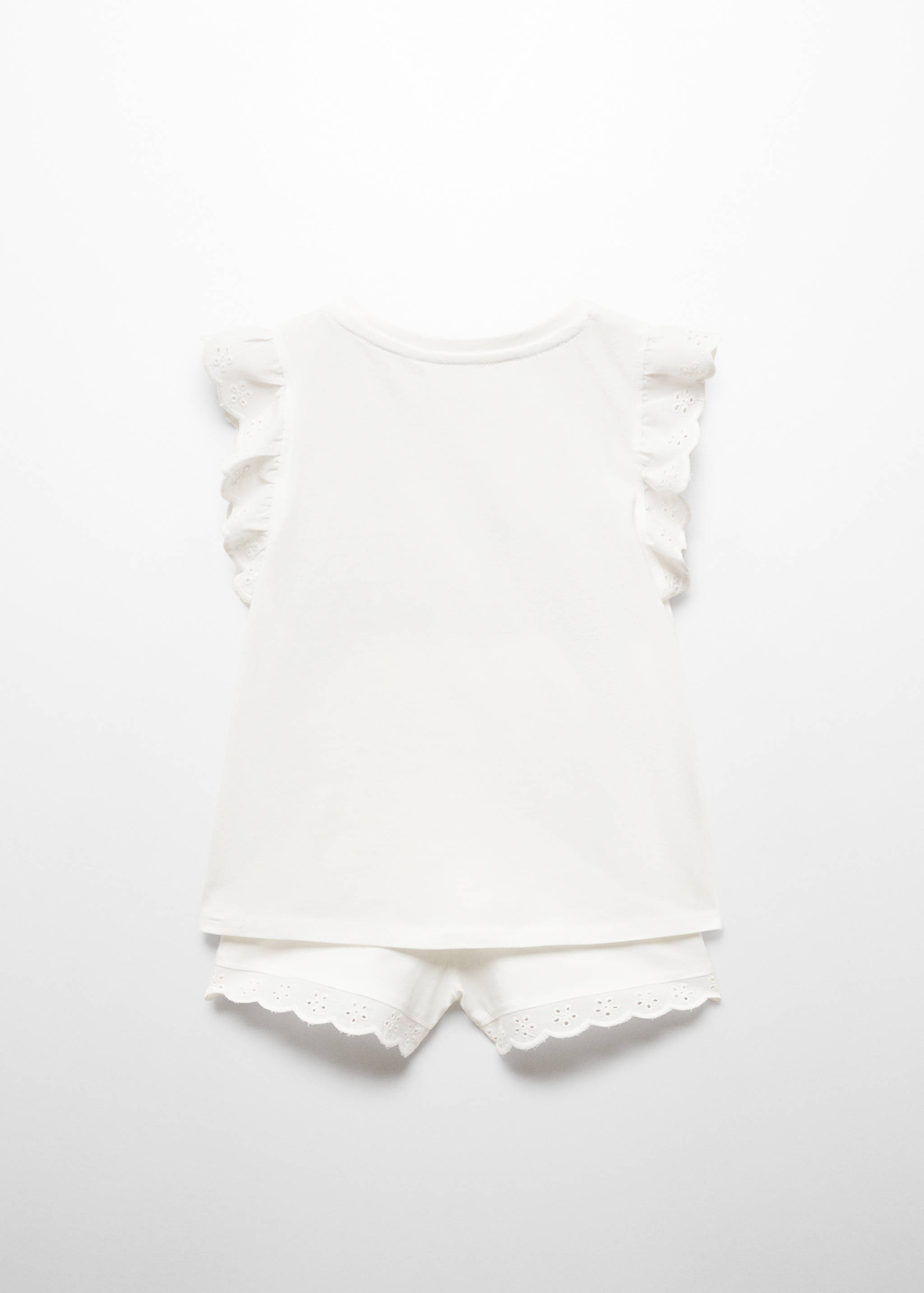 Ruffled cotton pyjamas - Reverse of the article