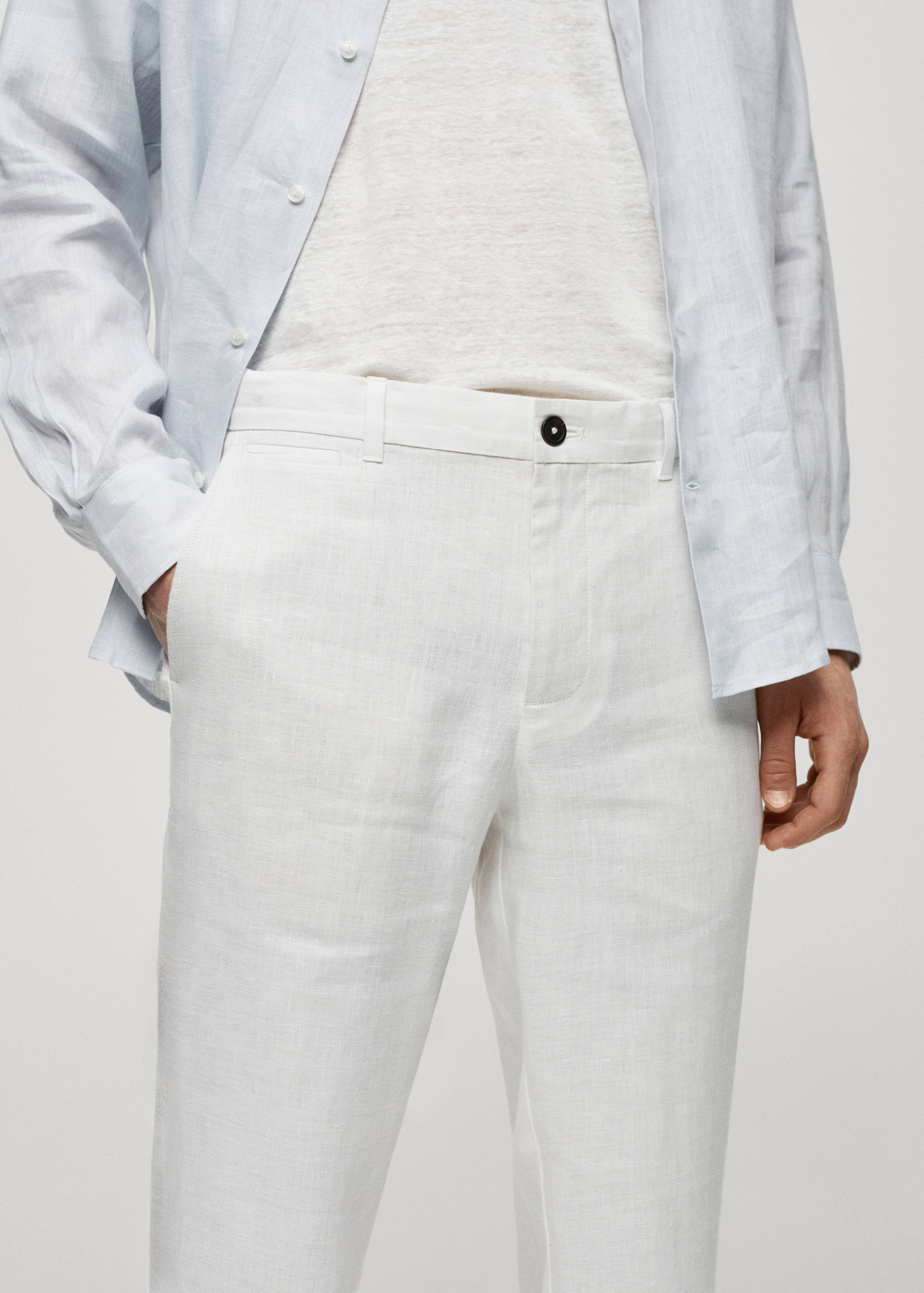 Pantalón 100% lino slim fit - Detalle del artículo 1