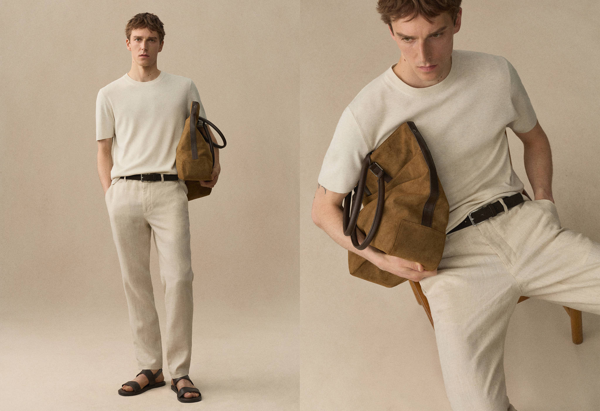 Slim Fit-Hose aus 100 % Leinen - Panoramaansicht