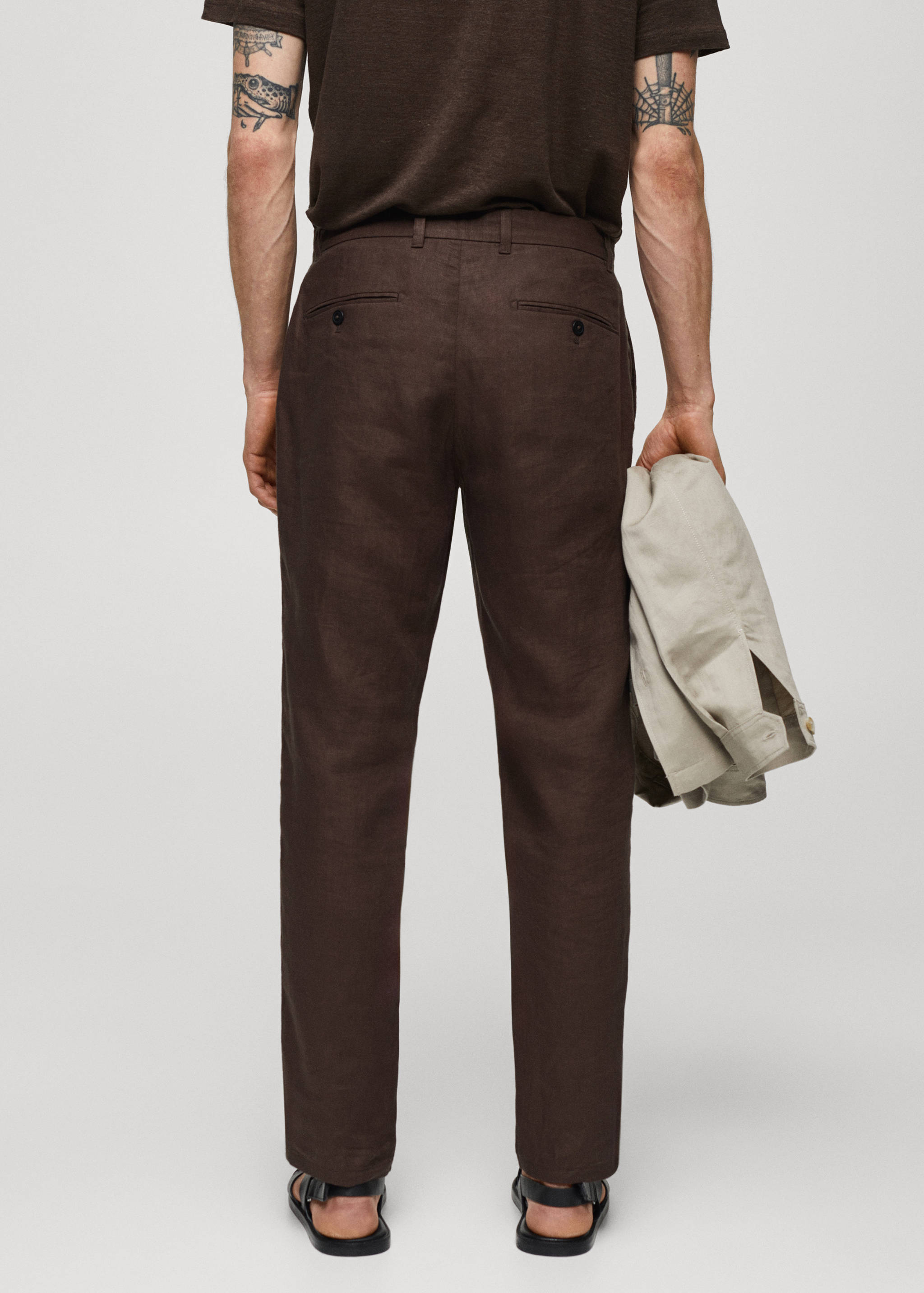 Pantalón 100% lino slim fit - Reverso del artículo