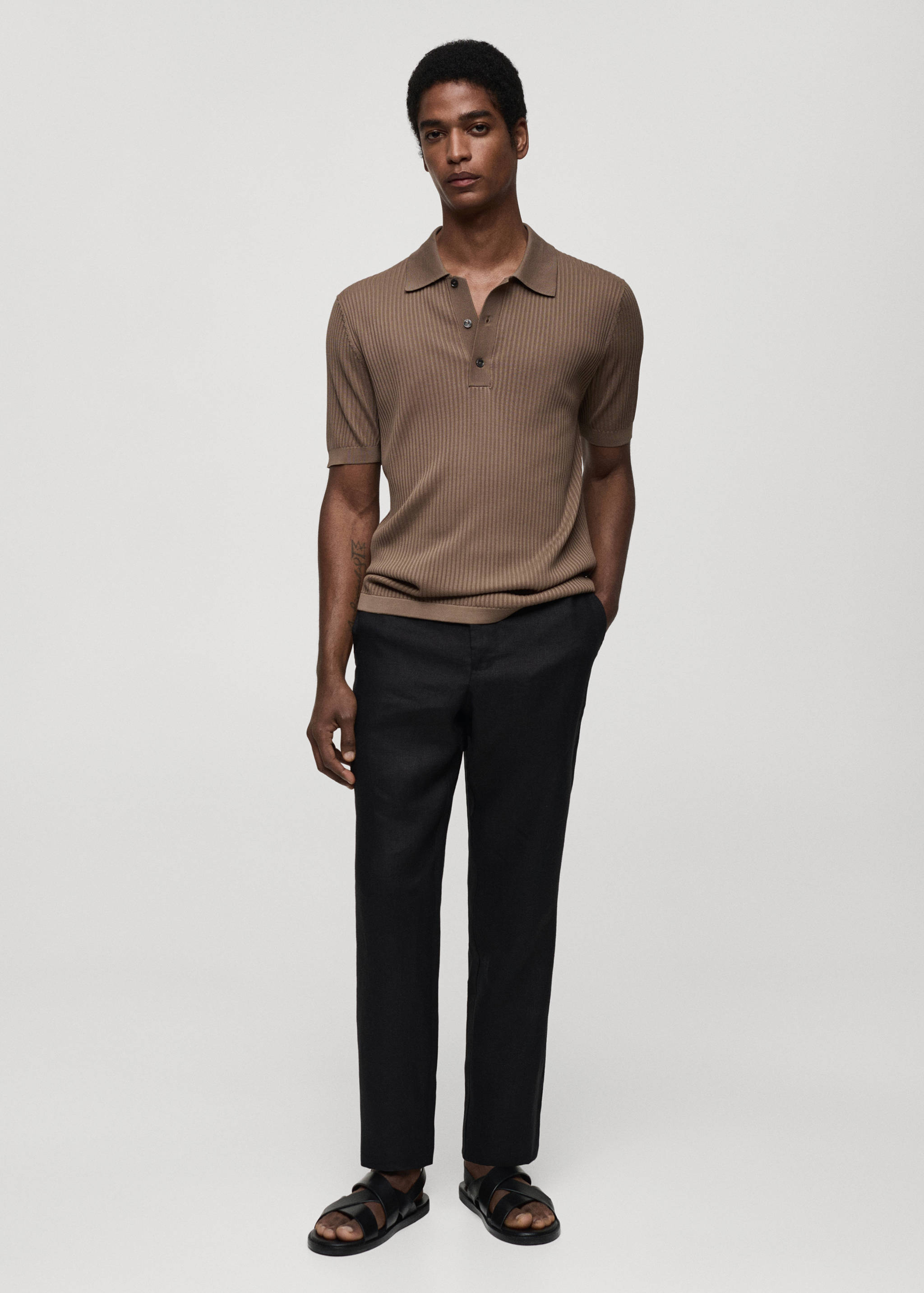 Slim Fit-Hose aus 100 % Leinen - Allgemeine Ansicht