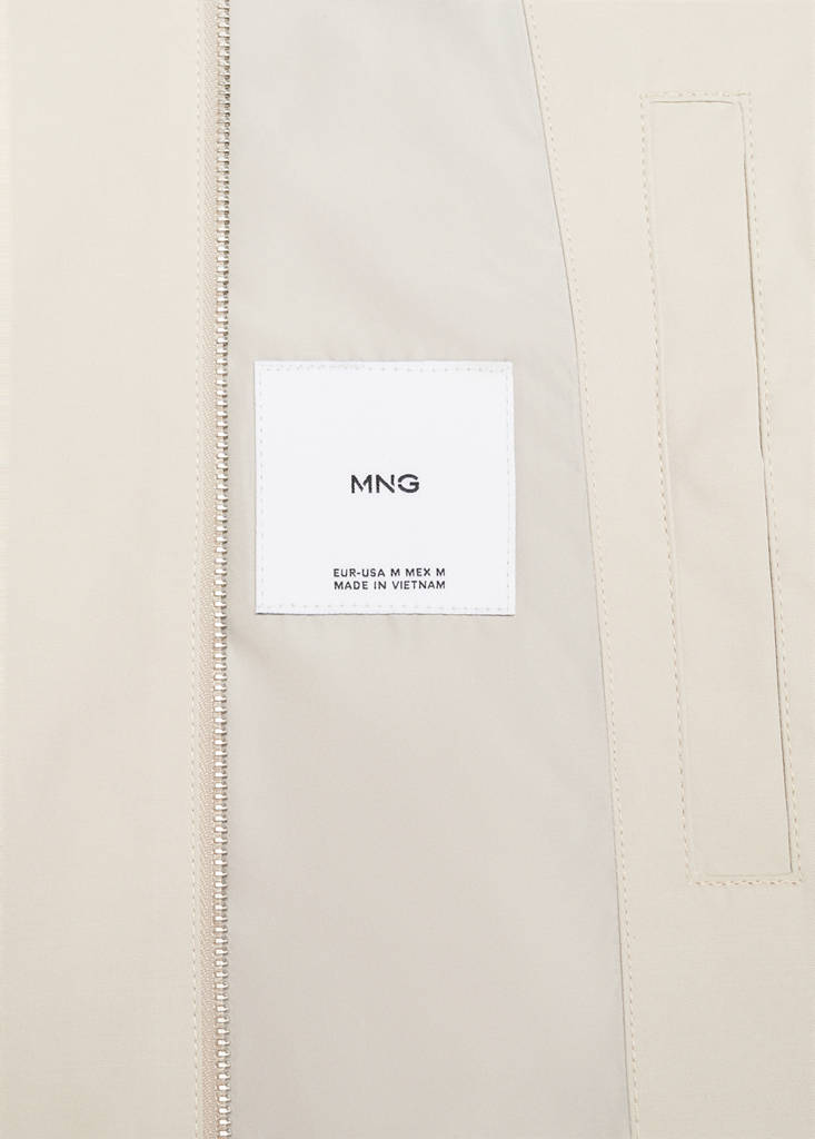 Hooded zip-up jacket — Ecru