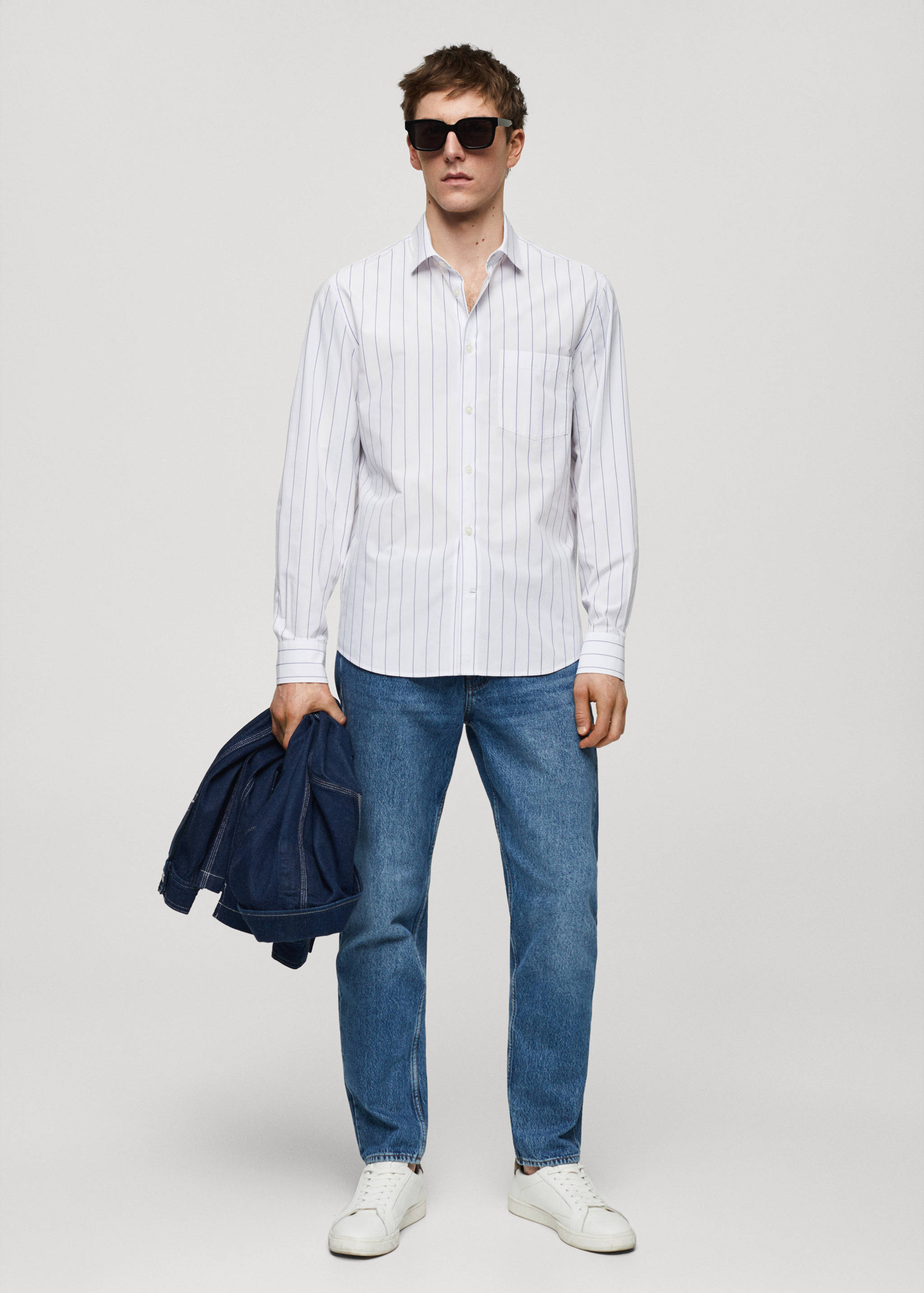 Cămașă classic fit cu dungi - Plan general