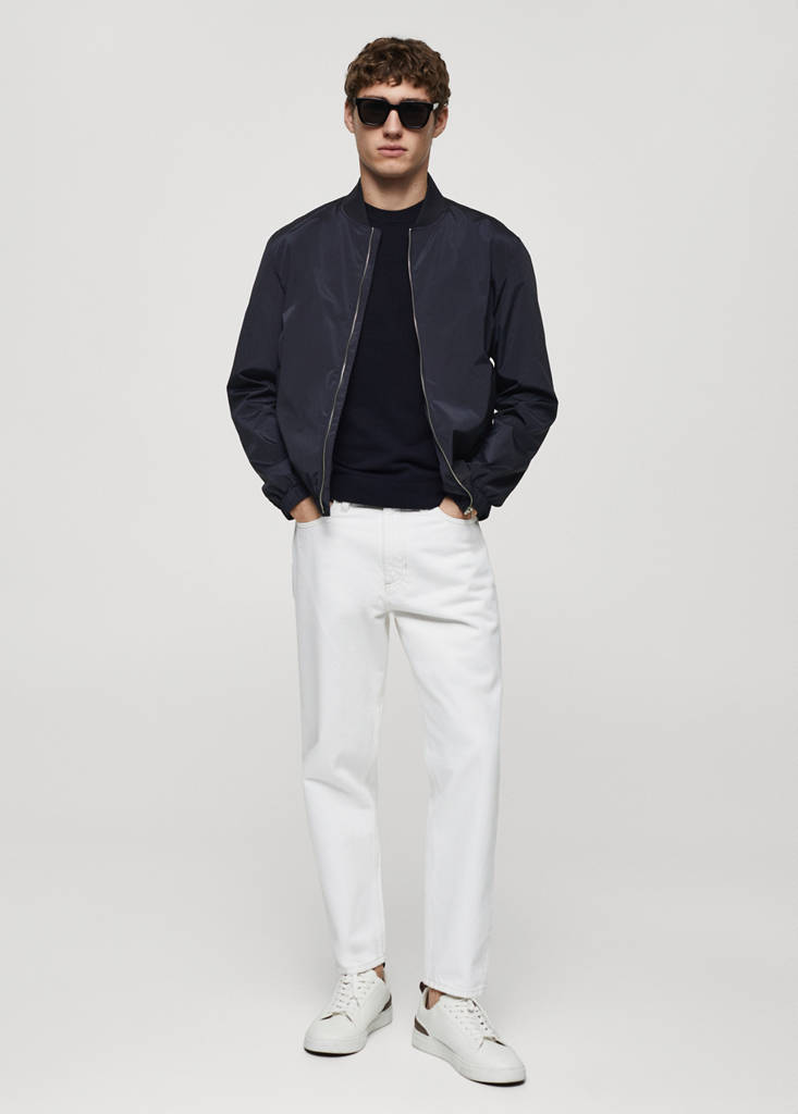 Water-repellent bomber jacket — Dark Navy