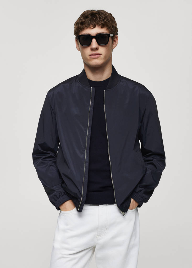 Water-repellent bomber jacket — Dark Navy