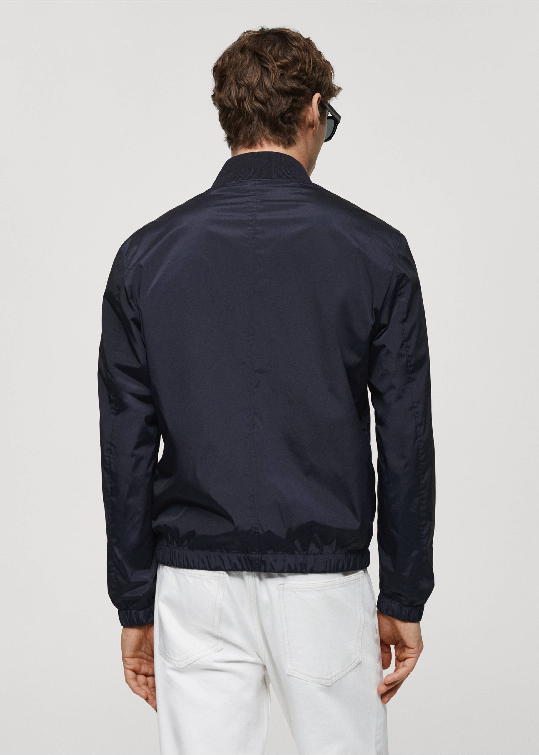 Water-repellent bomber jacket - Reverse of the article, Dark Navy. Ref: 67036729-00.