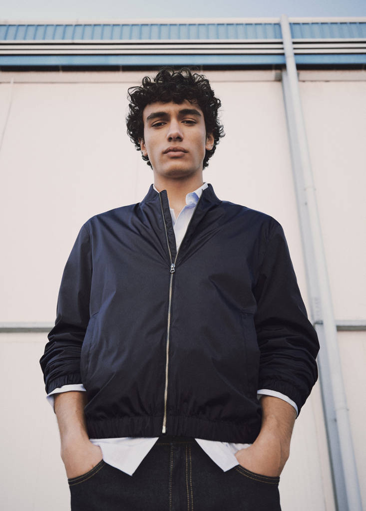 Water-repellent bomber jacket — Dark Navy