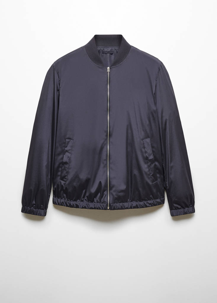 Water-repellent bomber jacket — Dark Navy