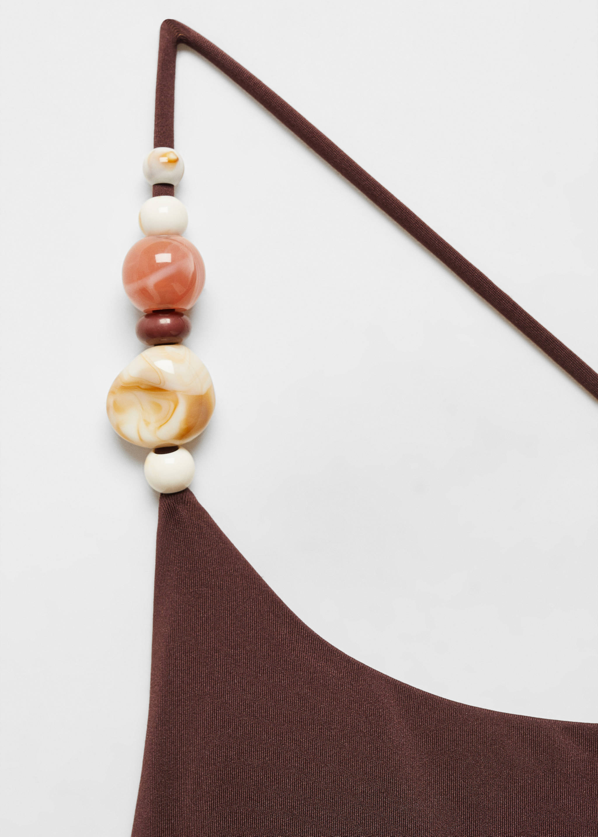 Asymmetrical swimming costume with beads - Details of the article 8