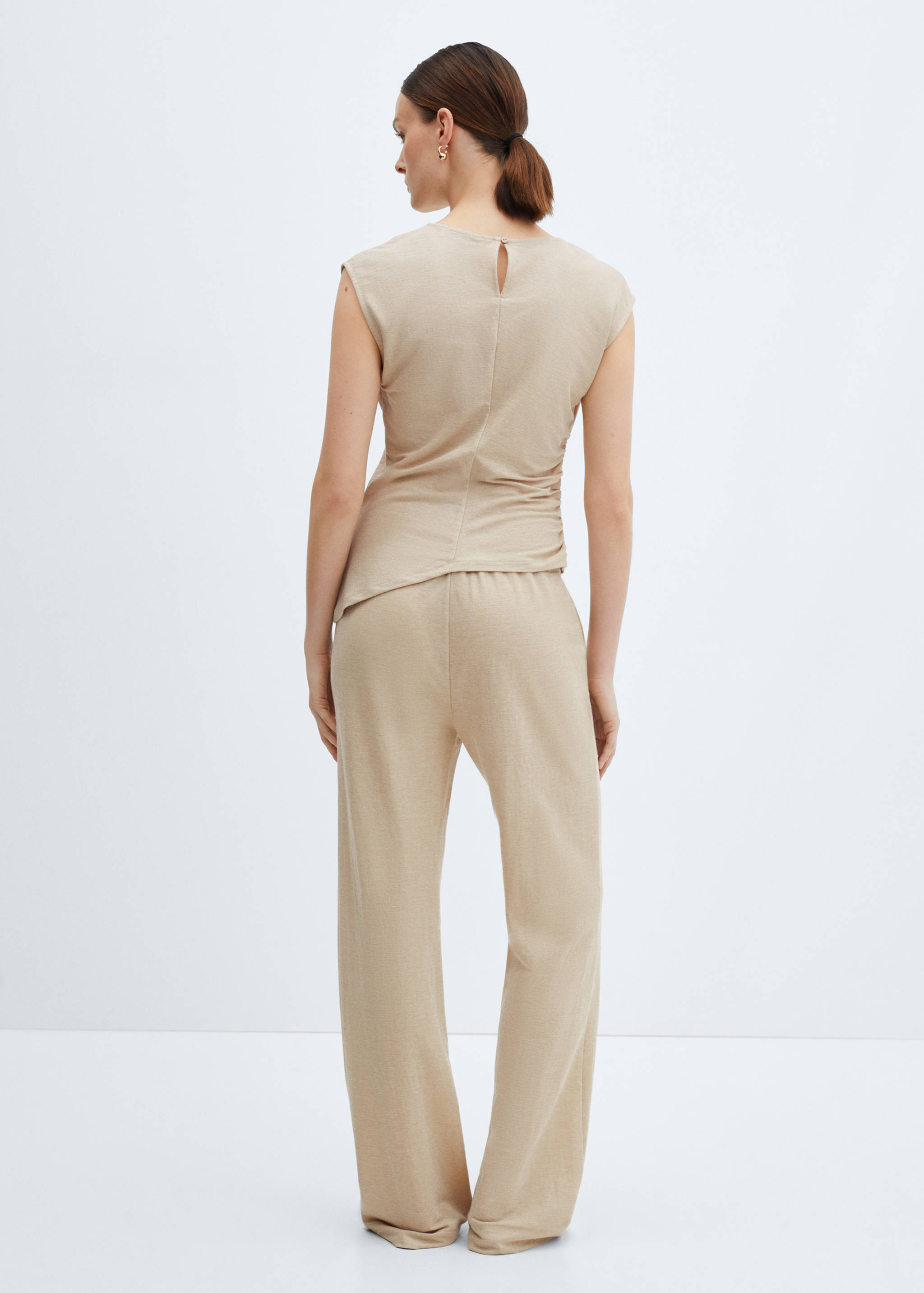 Pantalón wideleg cintura elástica - Reverso del artículo