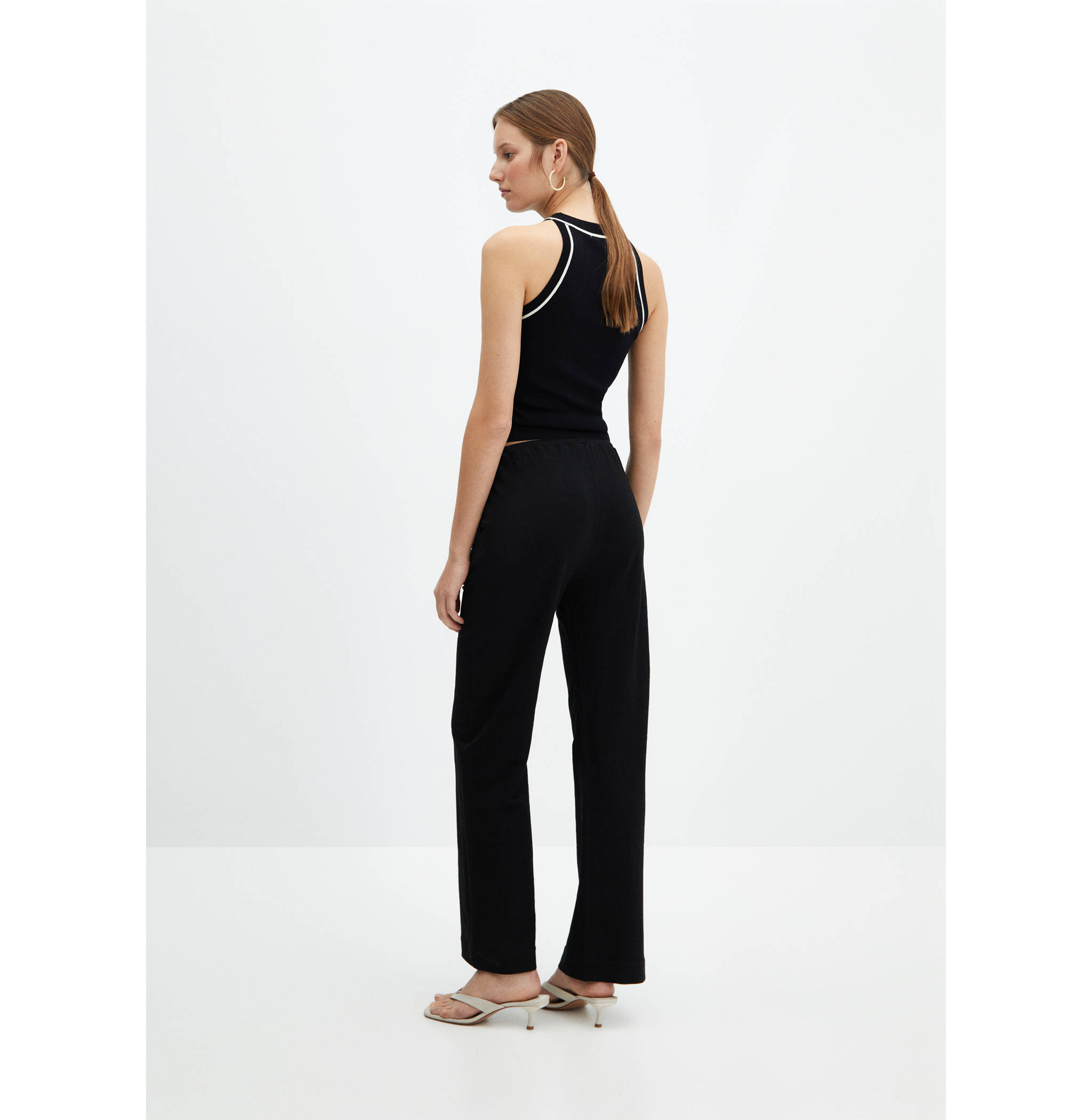 Pantalón wideleg cintura elástica - Reverso del artículo