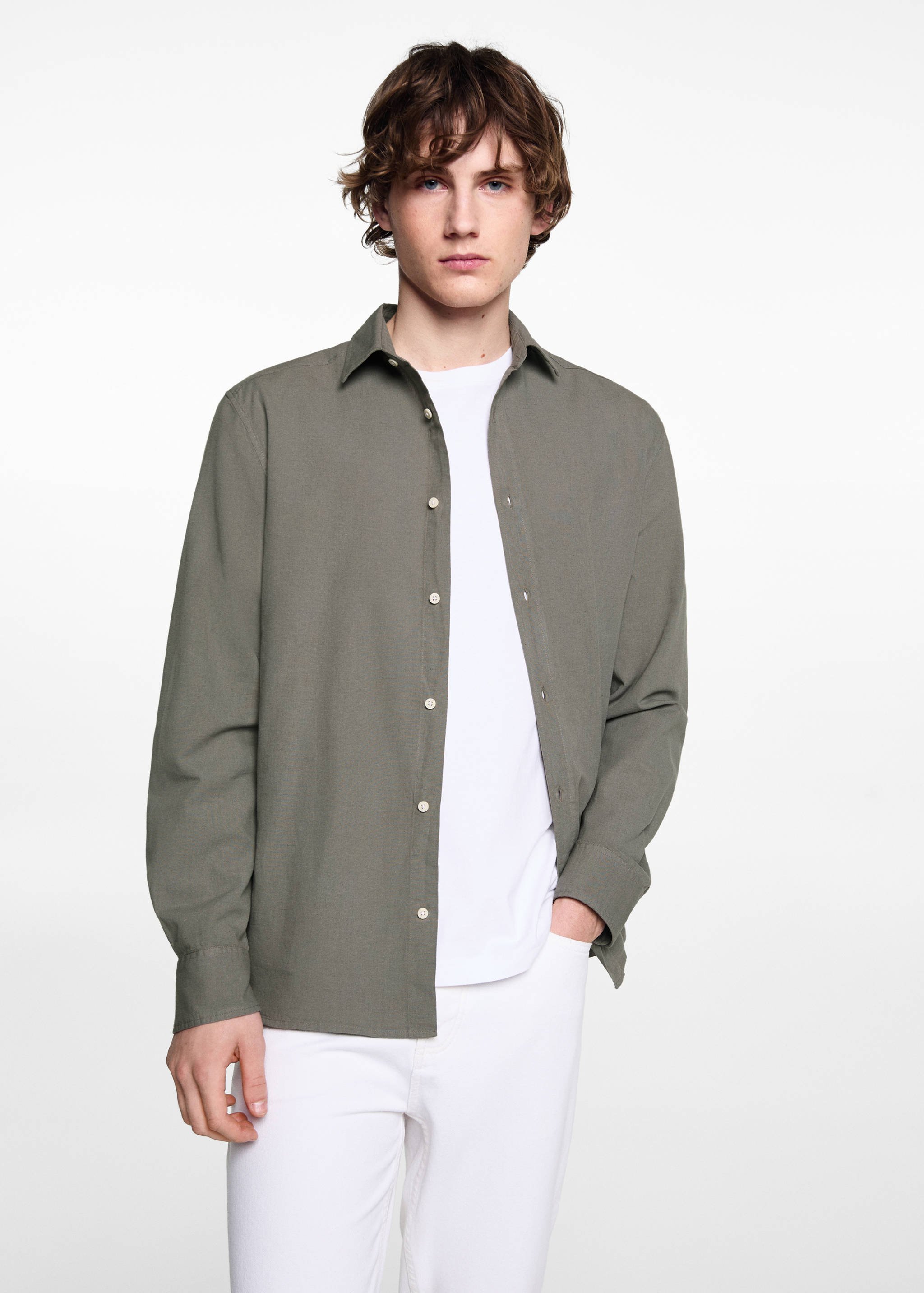 Regular fit cotton shirt - Medium plane