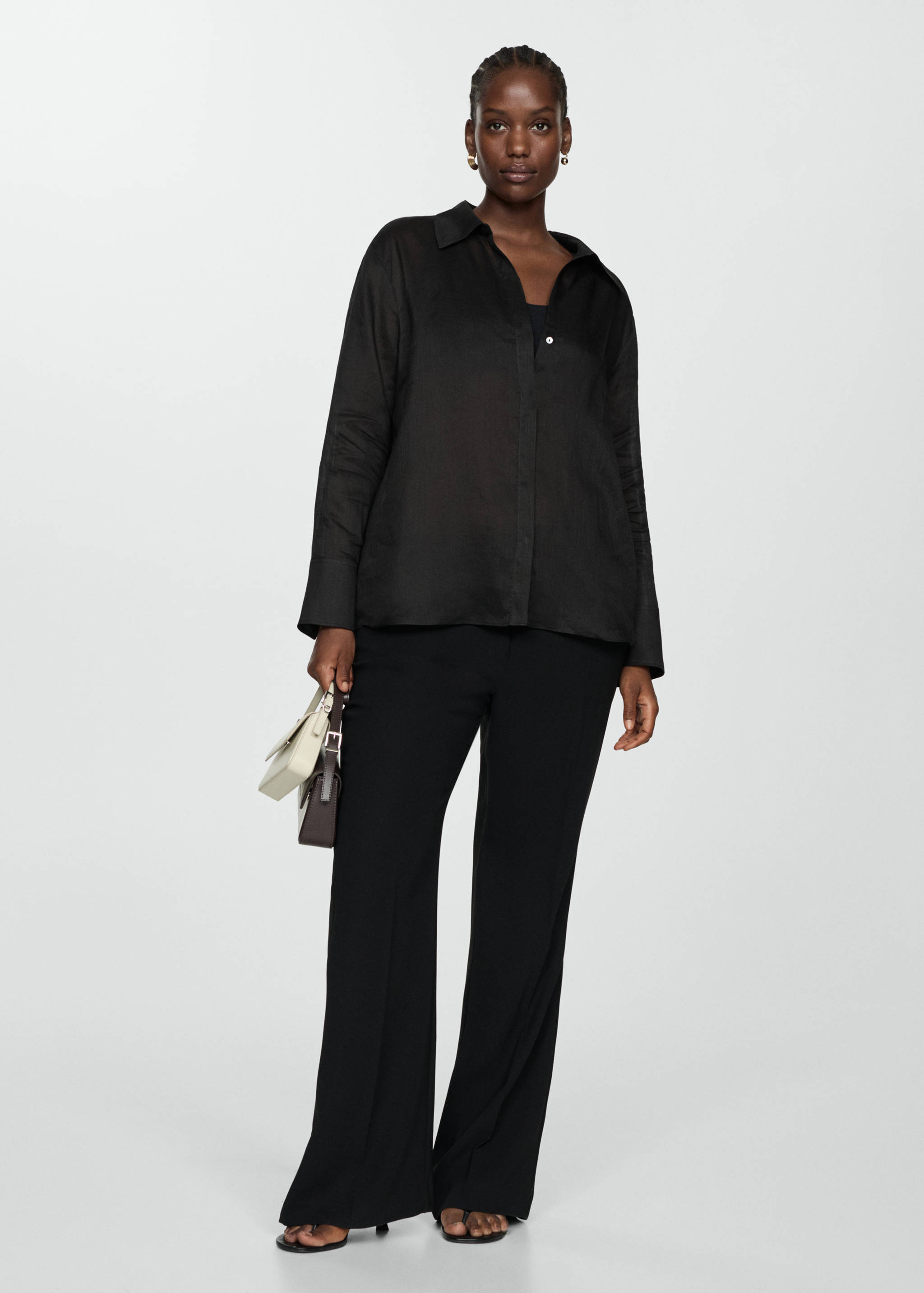 Рубашка из рами с потайными пуговицами - Деталь изделия 3