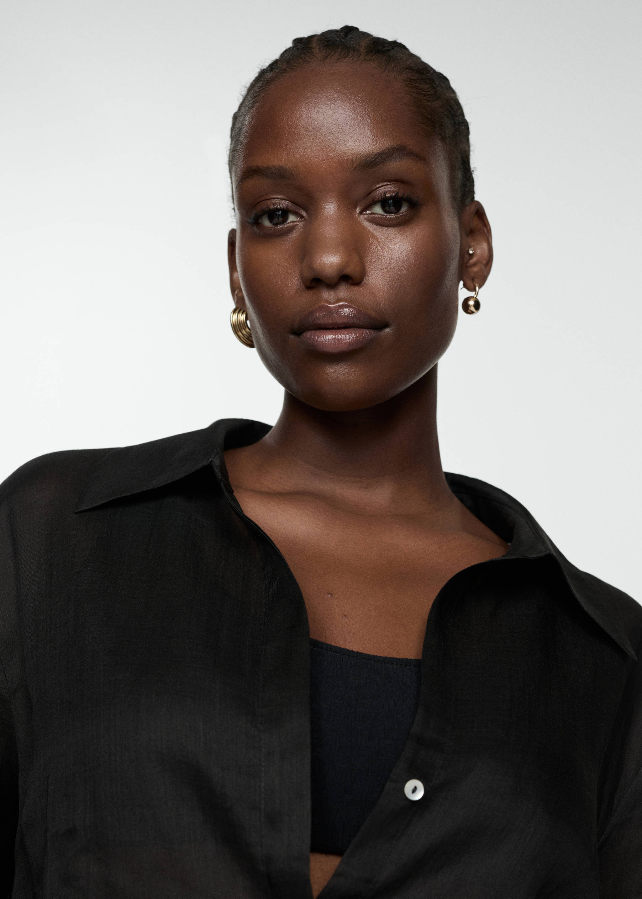 Рубашка из рами с потайными пуговицами - Деталь изделия 5