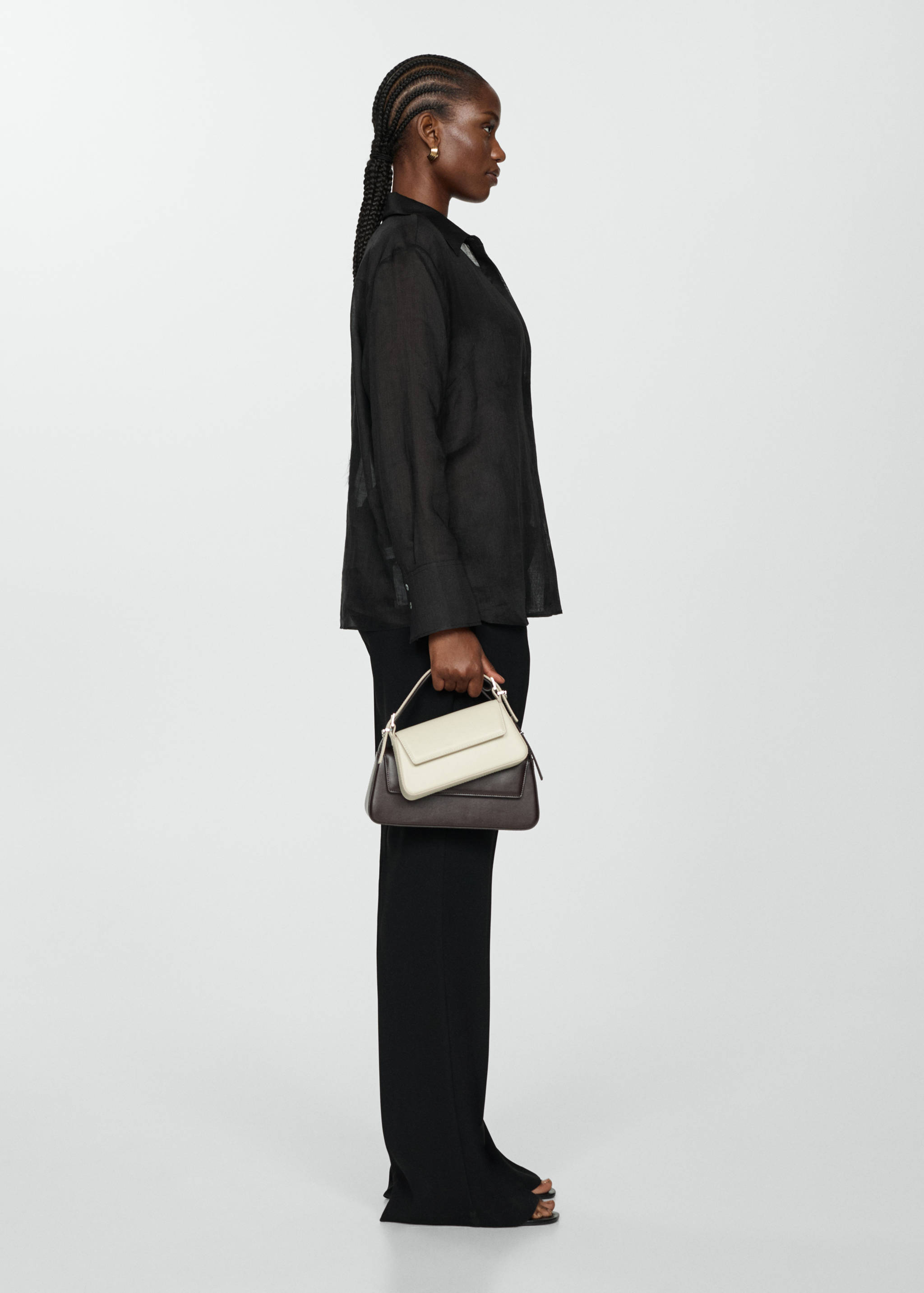 Рубашка из рами с потайными пуговицами - Деталь изделия 4