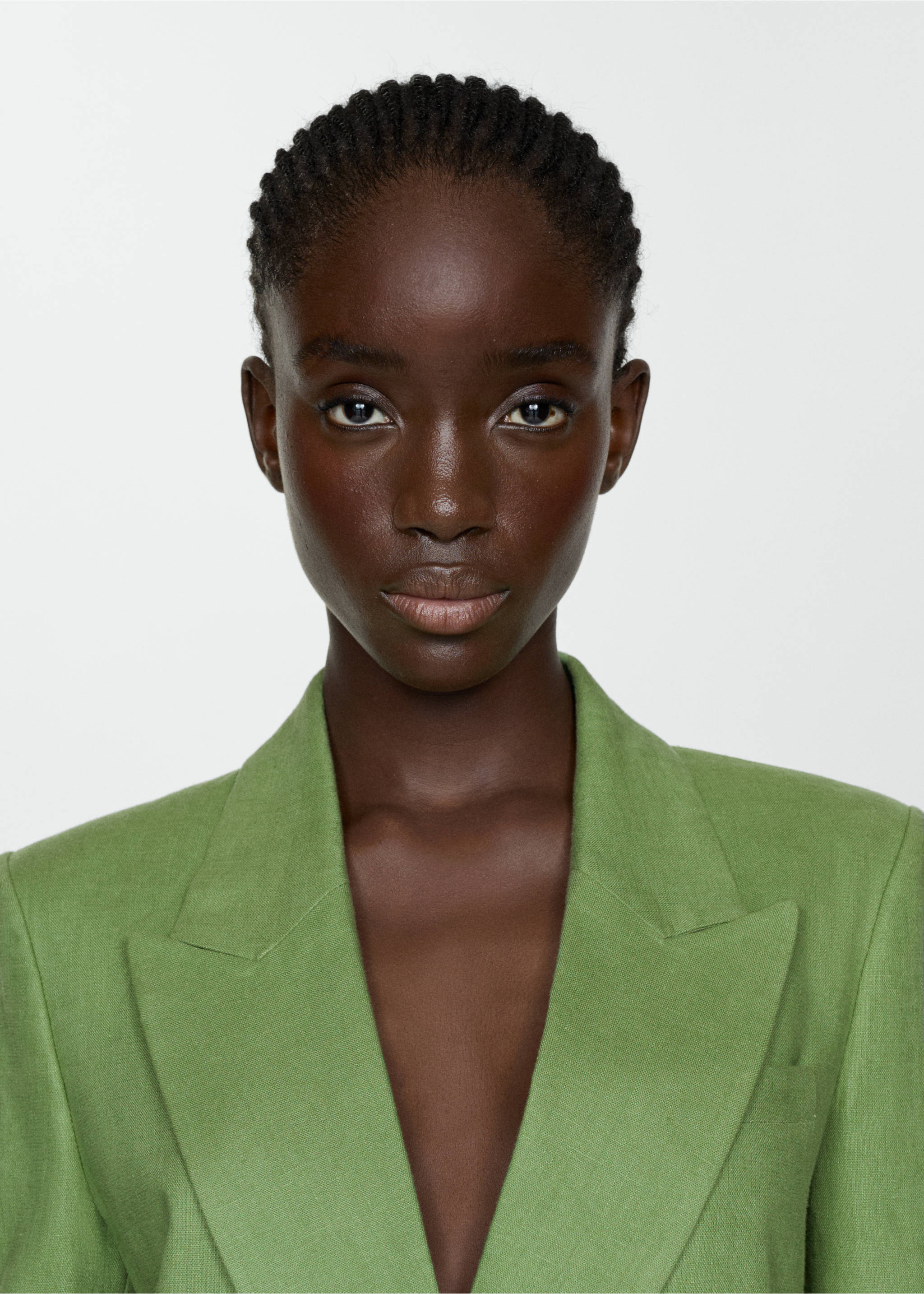 Blazer suit 100% linen - Details of the article 1, Green. Ref: 67037113-00.