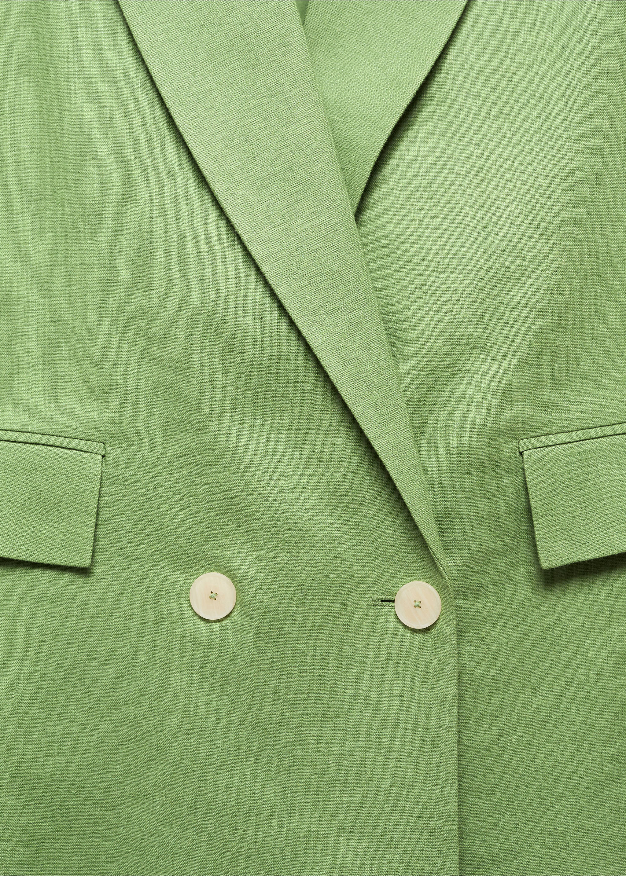 Blazer suit 100% linen - Details of the article 8, Green. Ref: 67037113-00.