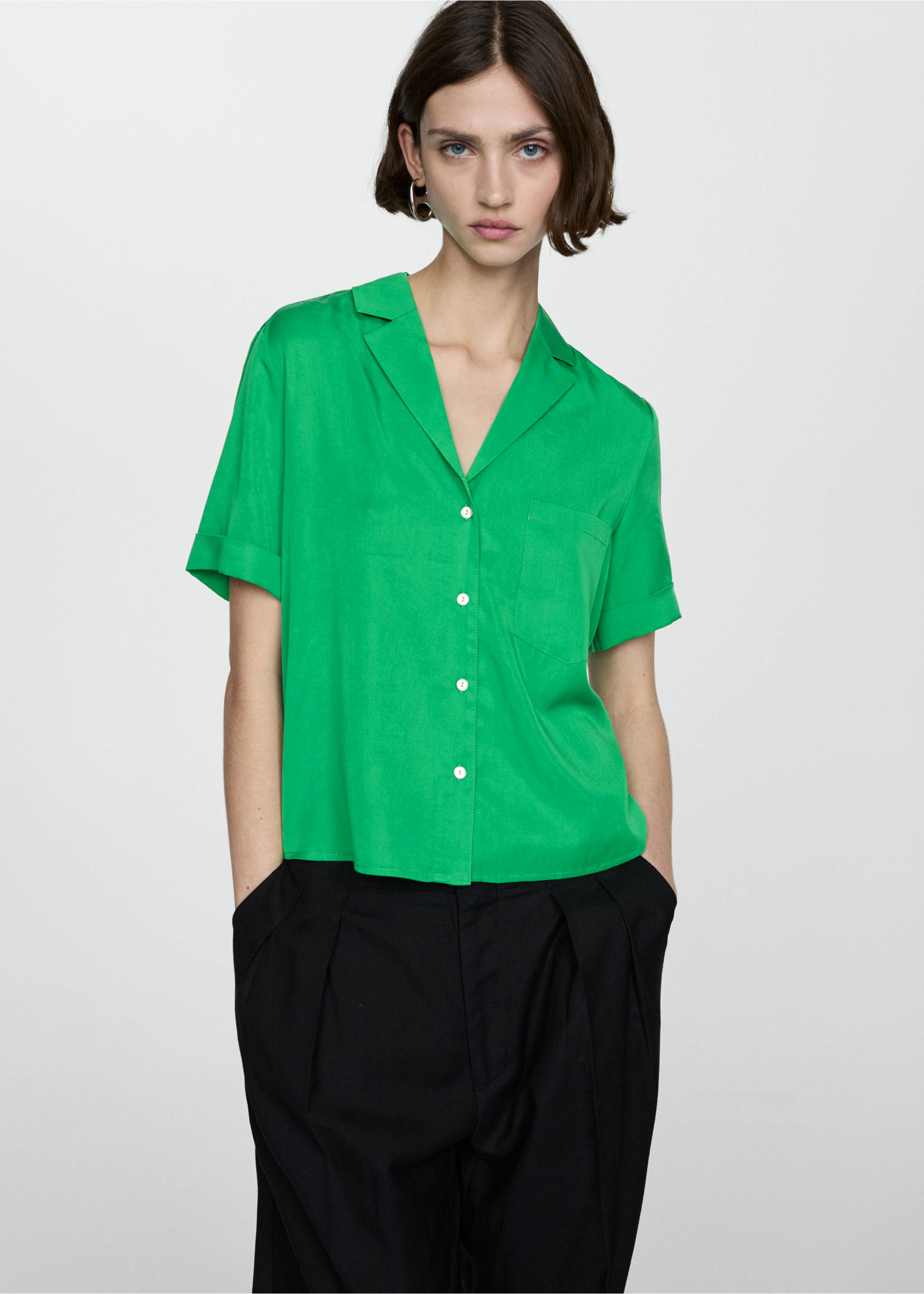 Chemise 100 % Lyocell - Plan moyen, Vert. Ref: 67037120-00.