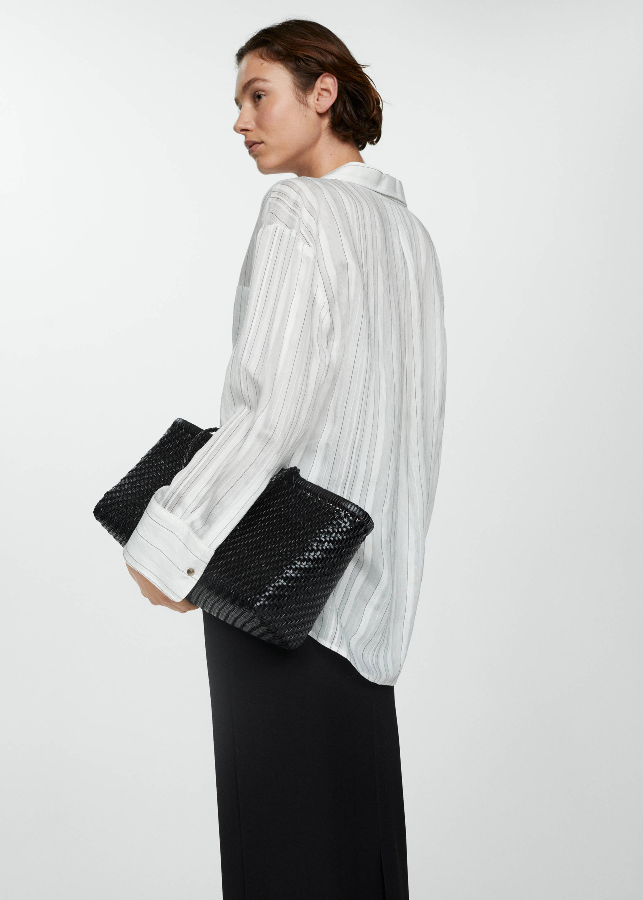 Camisa semitrasparente rayas - Reverso del artículo