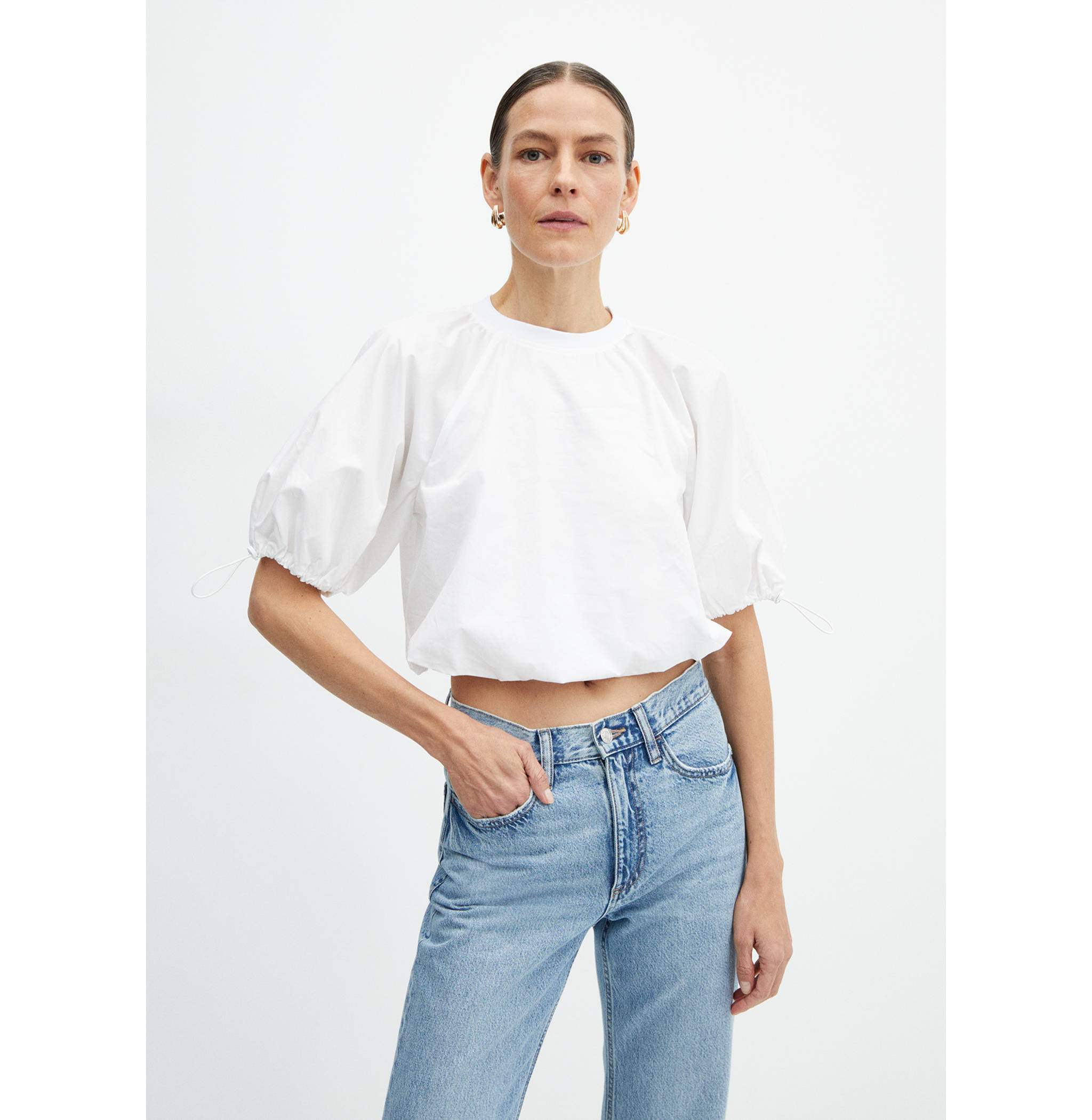 Puffed sleeves blouse - Medium plane