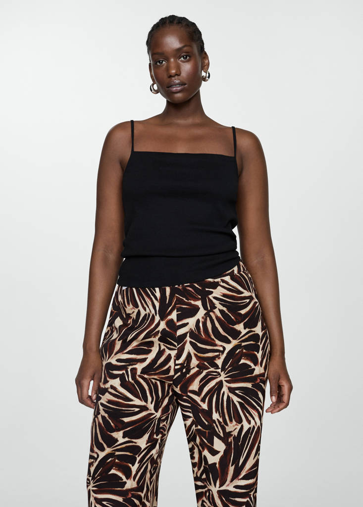 Flowy printed trousers — Ecru