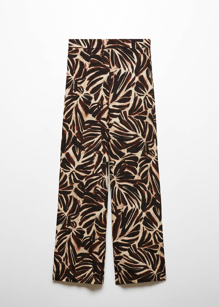 Flowy printed trousers — Ecru