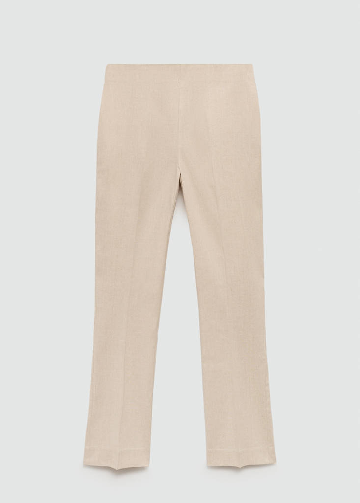 Linen flared trousers — Beige