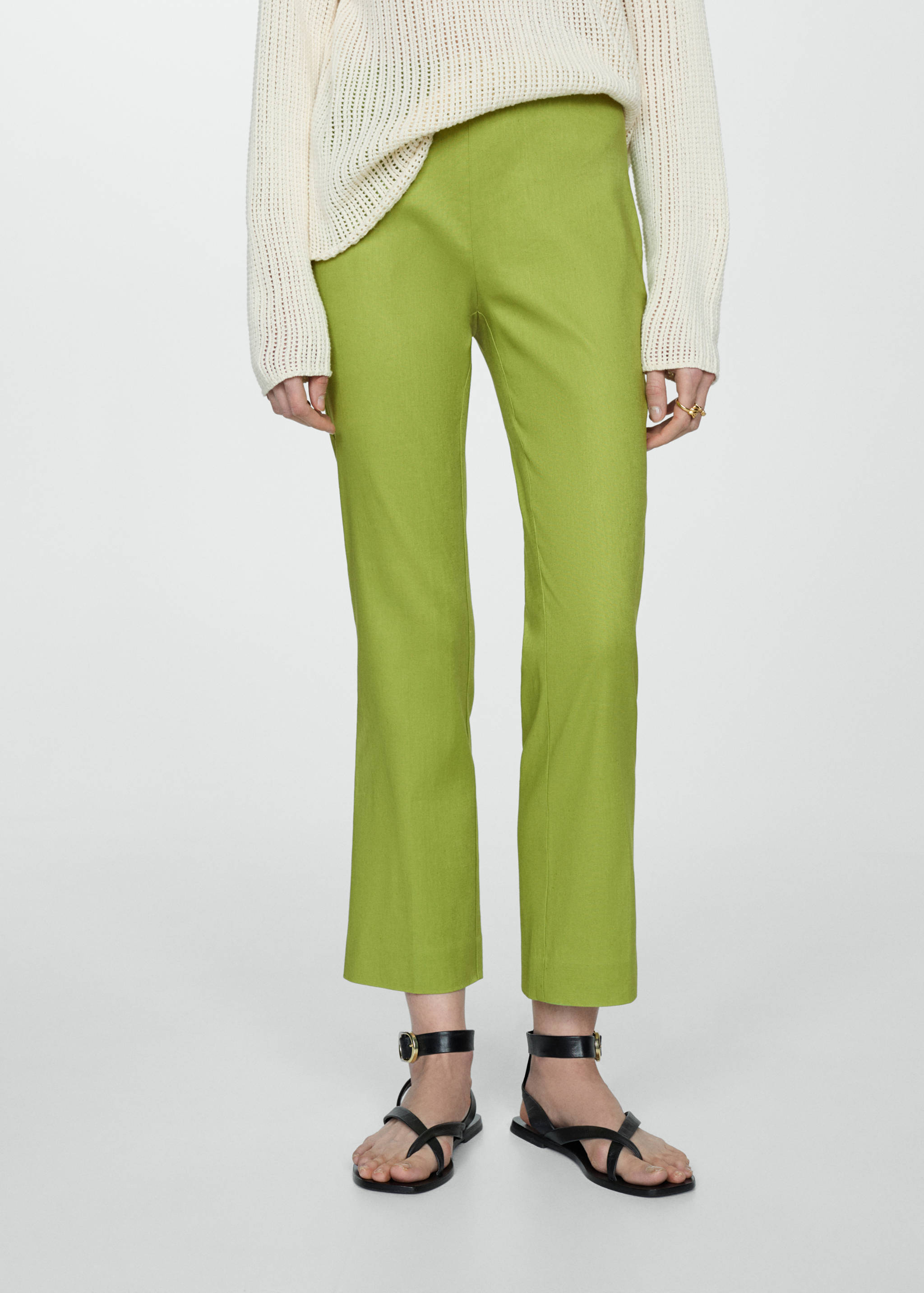 Linen flared trousers - Medium plane