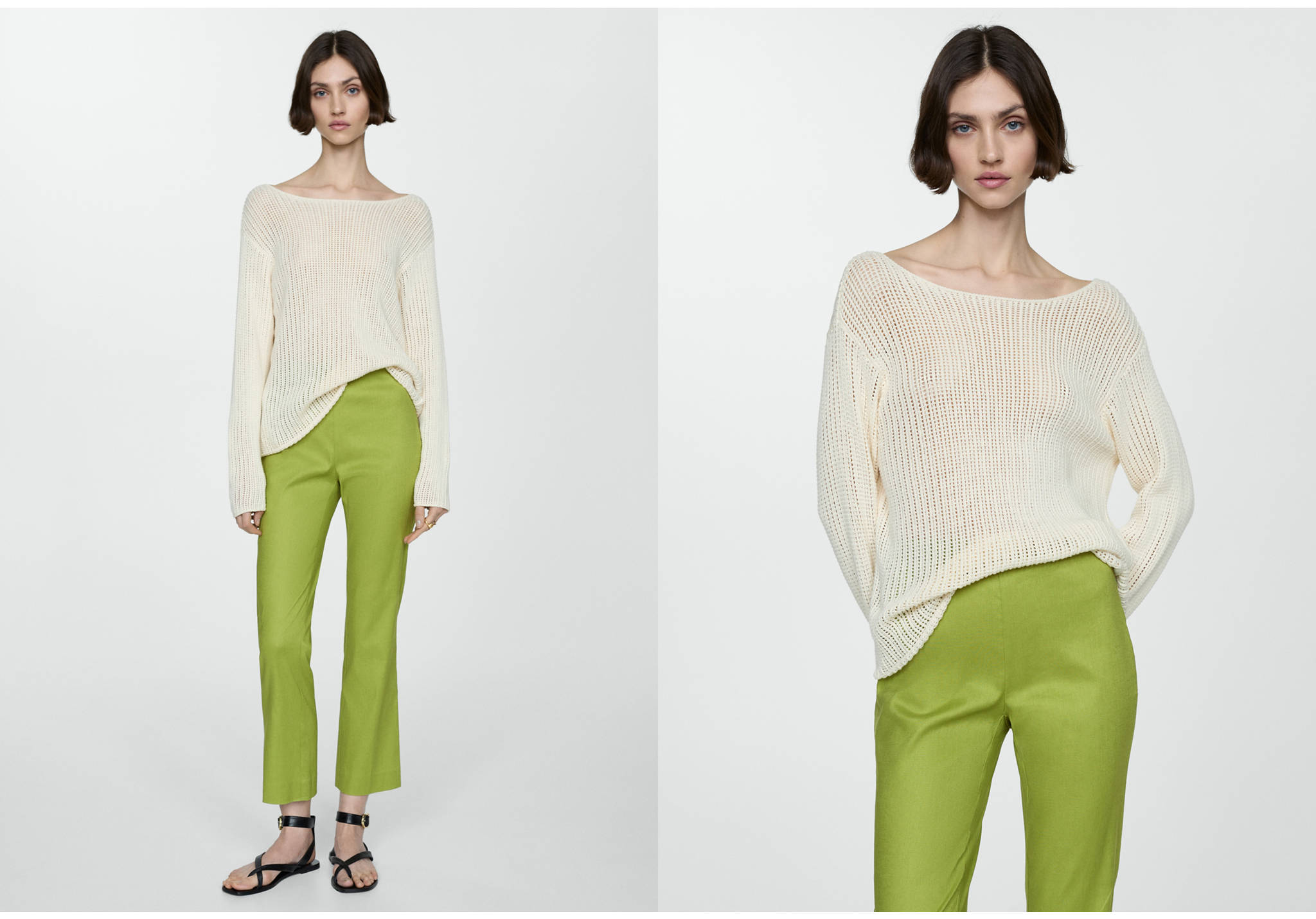 Pantalon flare lin - Plan panoramique