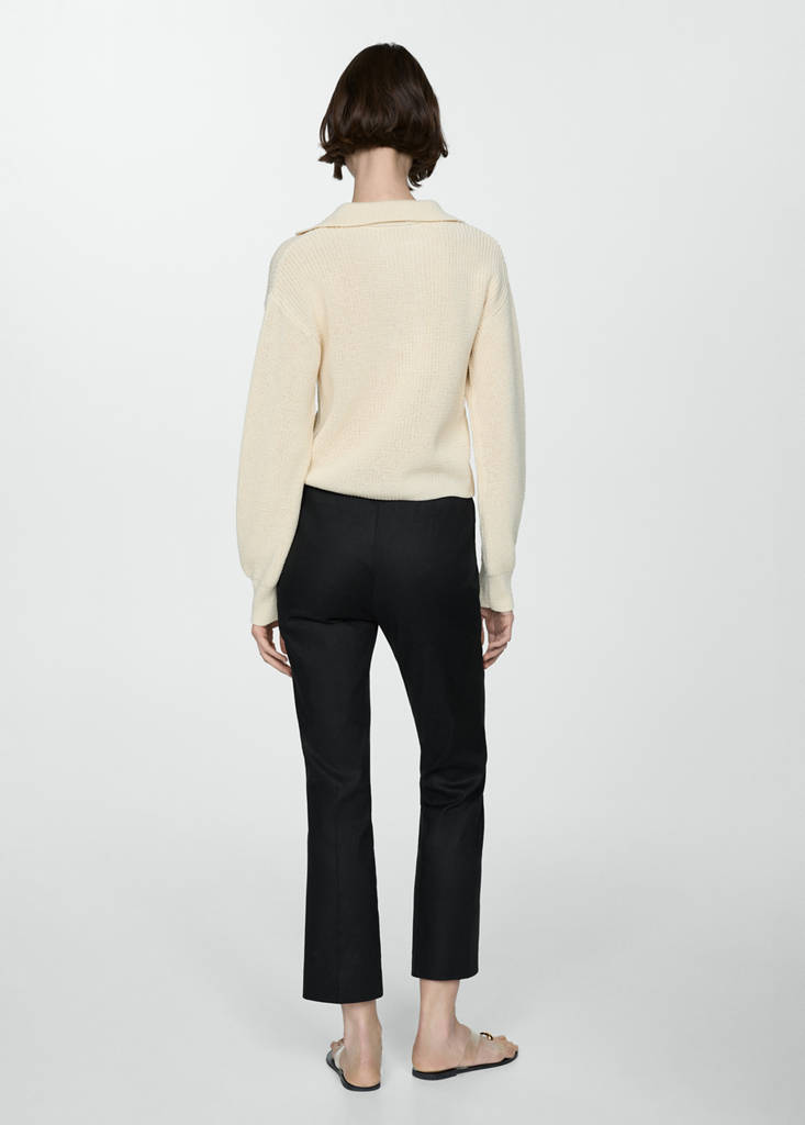 Linen flared trousers — Black