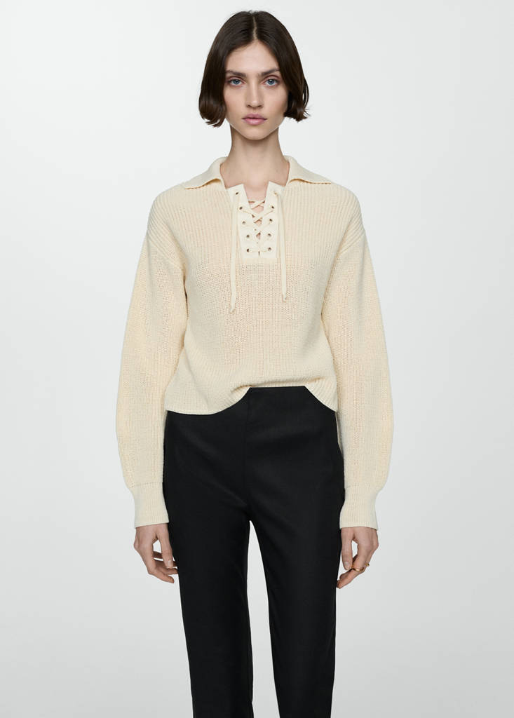 Linen flared trousers — Black