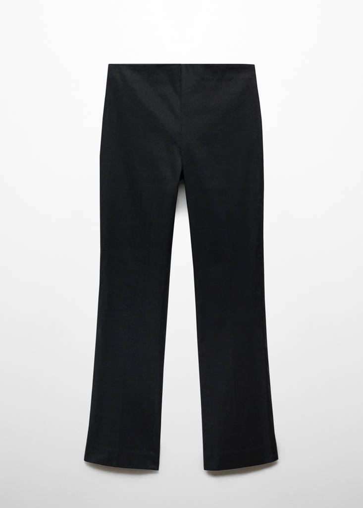 Linen flared trousers — Black