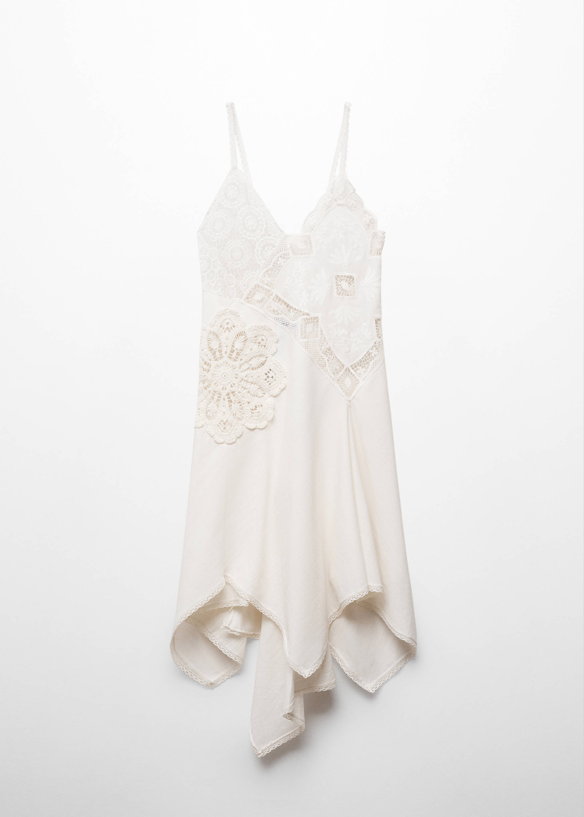 Asymmetrical dress with embroidered panels - Article without model