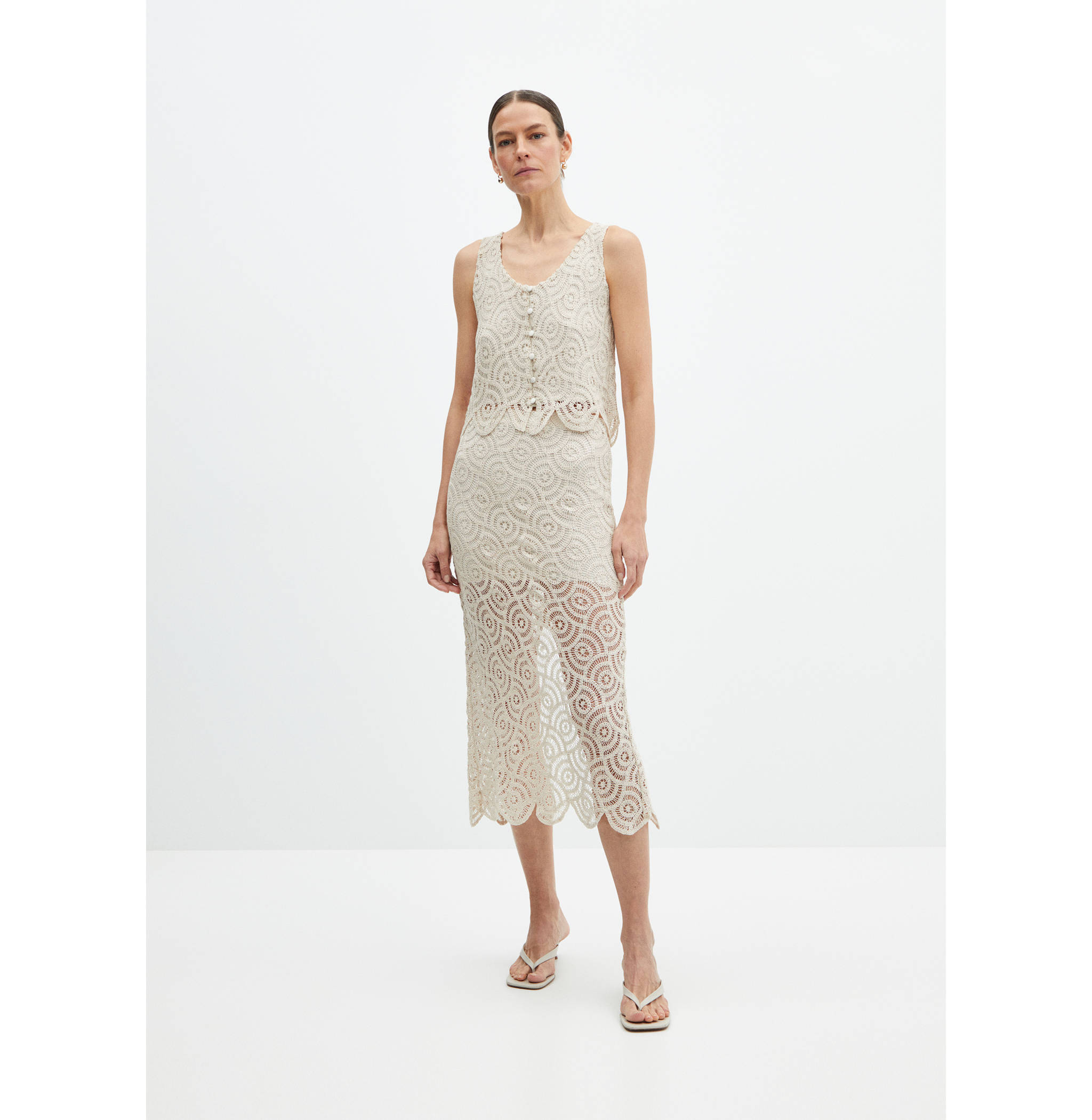 Crochet midi skirt - General plane