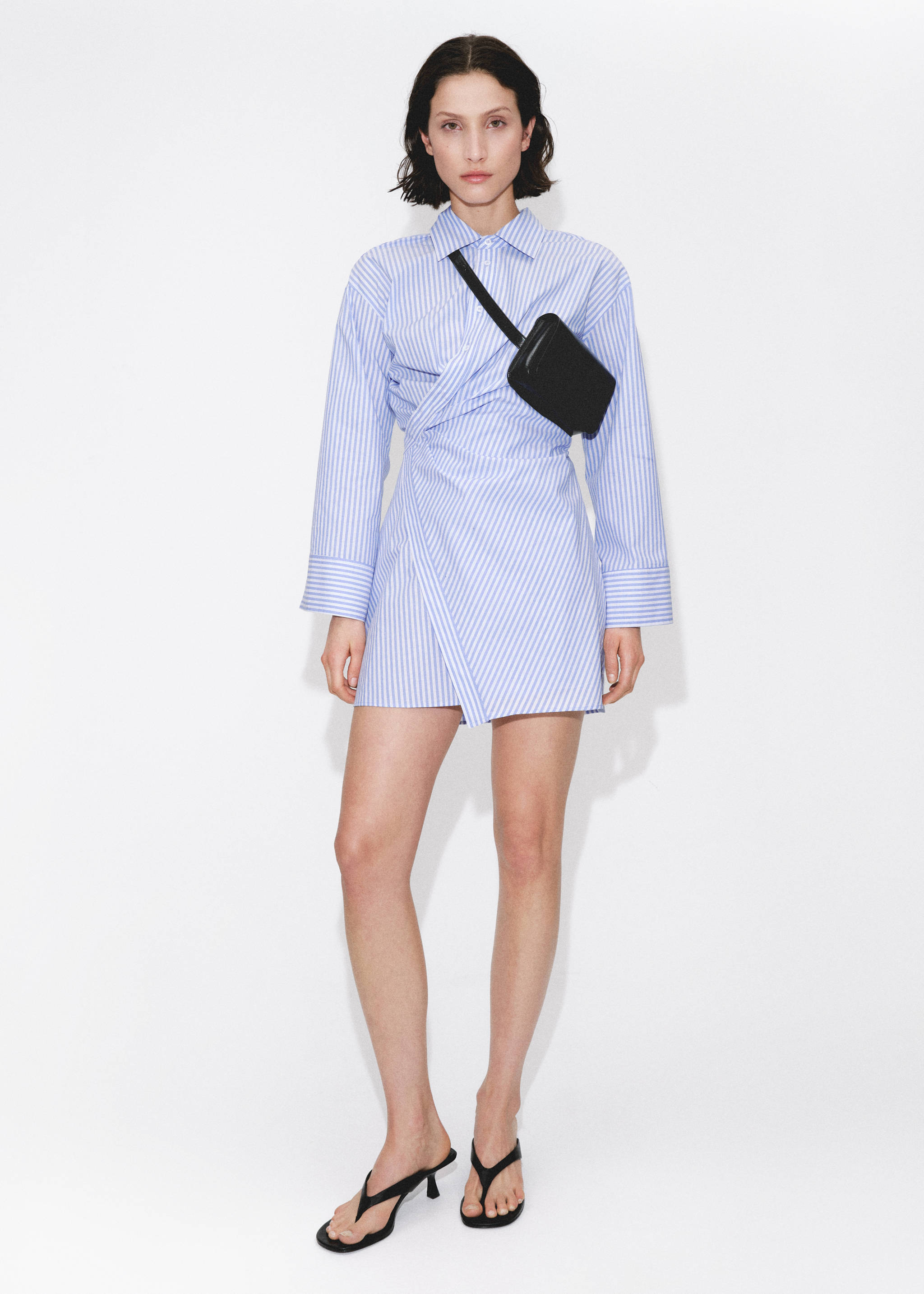 Robe chemise croisée rayures - Détail de l'article 7