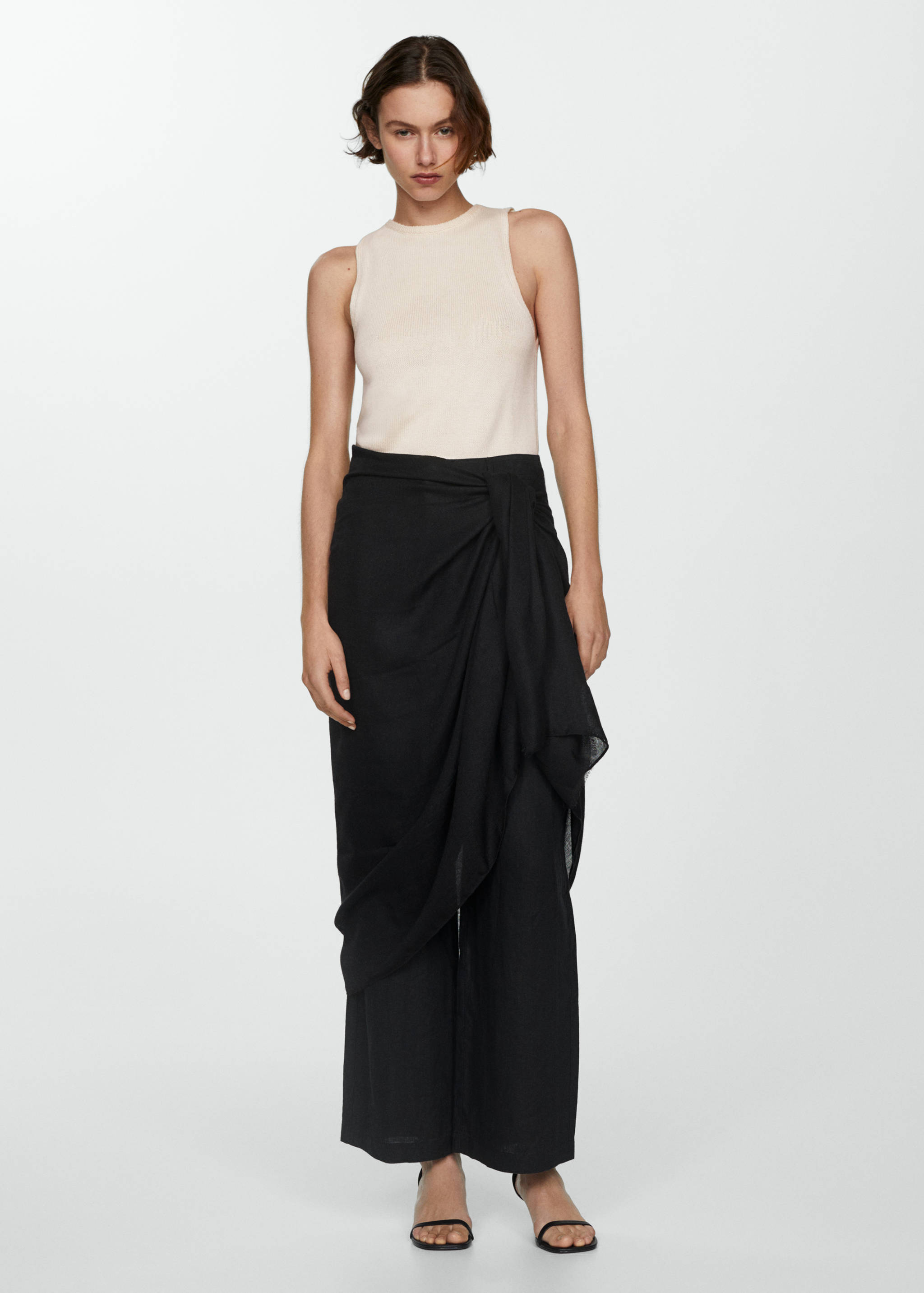 Cotton-blend knit top - General plane