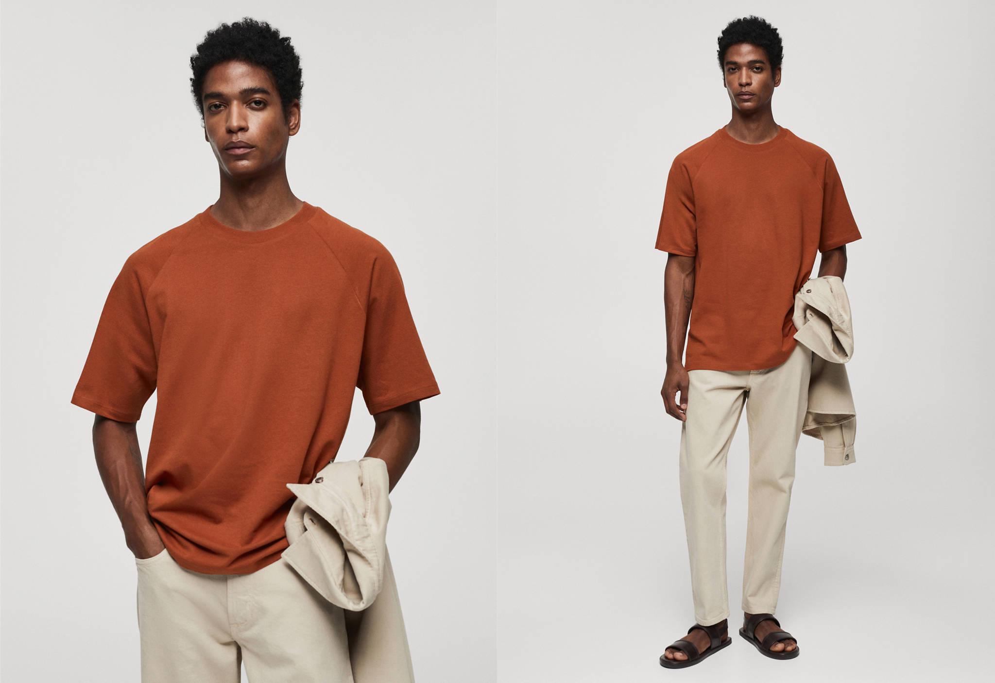 T-shirt de algodão relaxed fit - Plano panorâmico