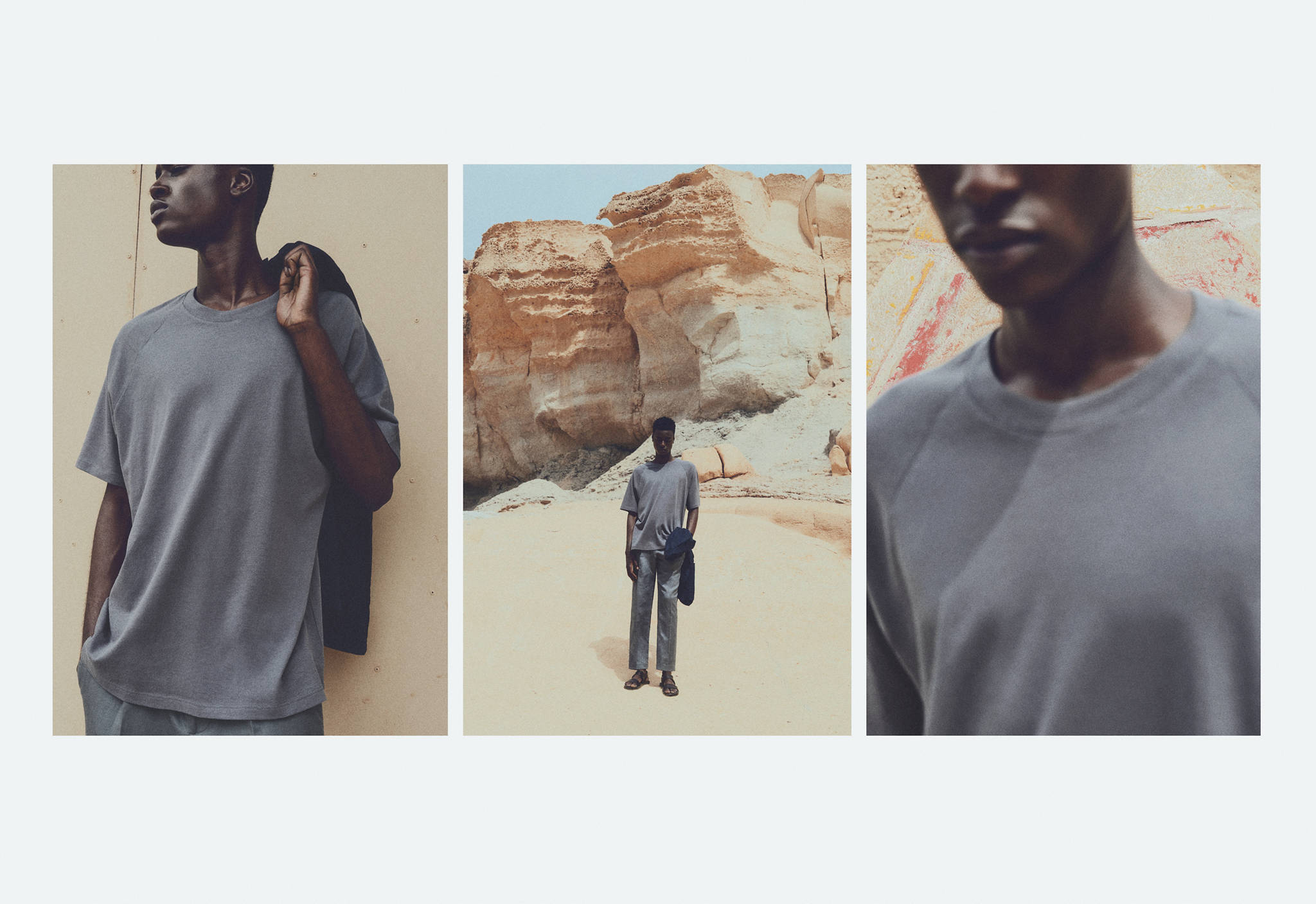 T-shirt de algodão relaxed fit - Plano panorâmico