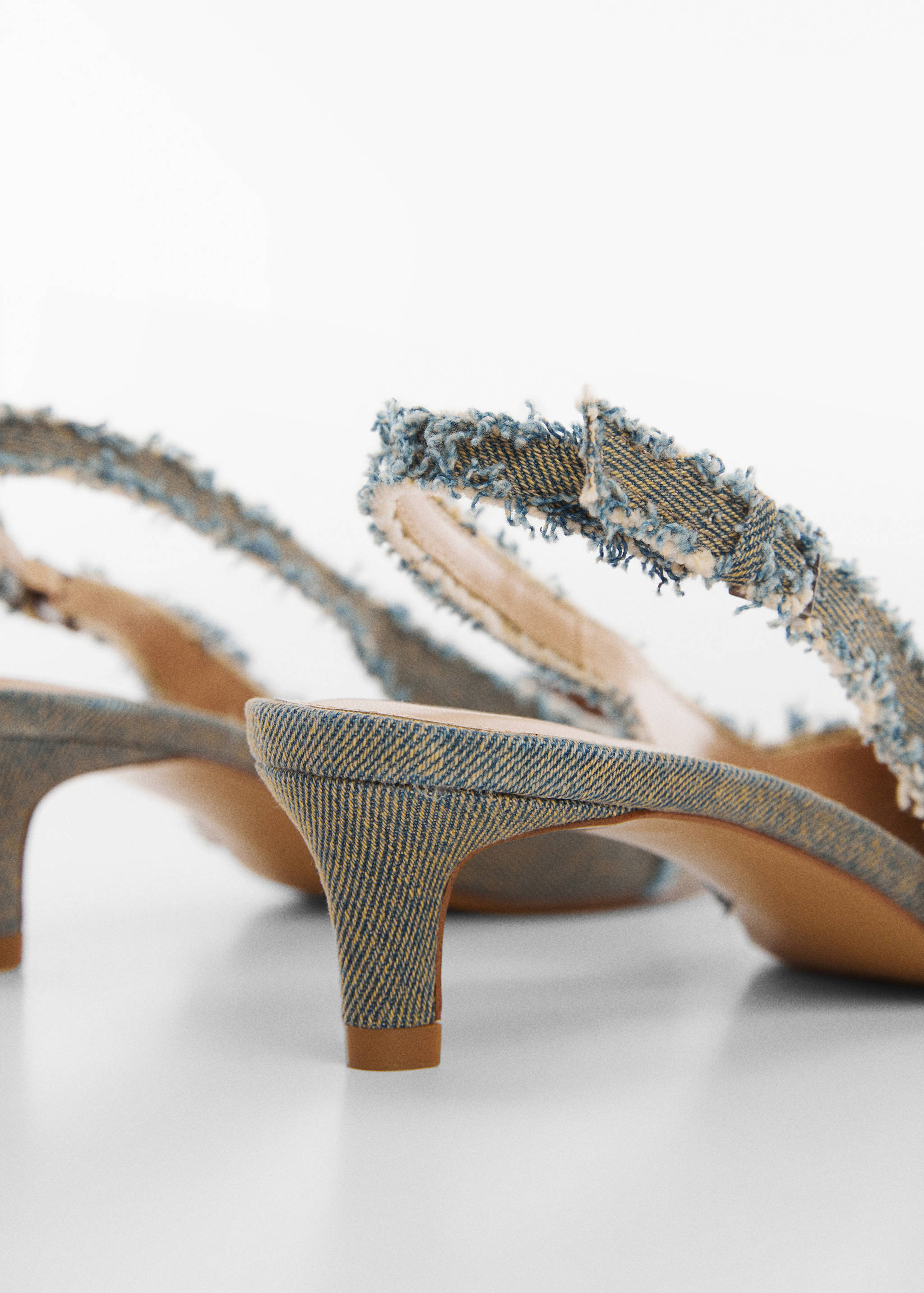 Slingback denim shoes with buckle - Details of the article 1