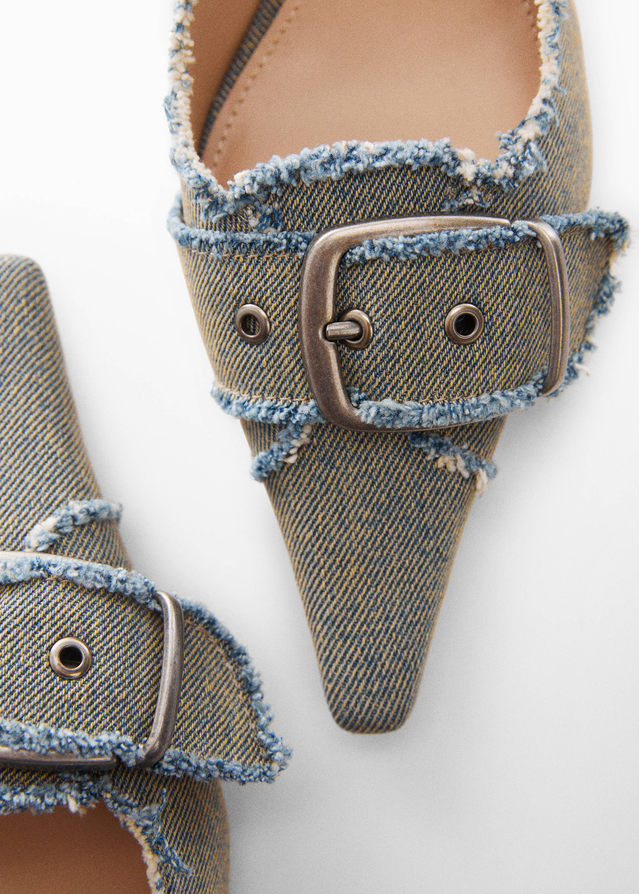 Slingback denim shoes with buckle - Details of the article 2