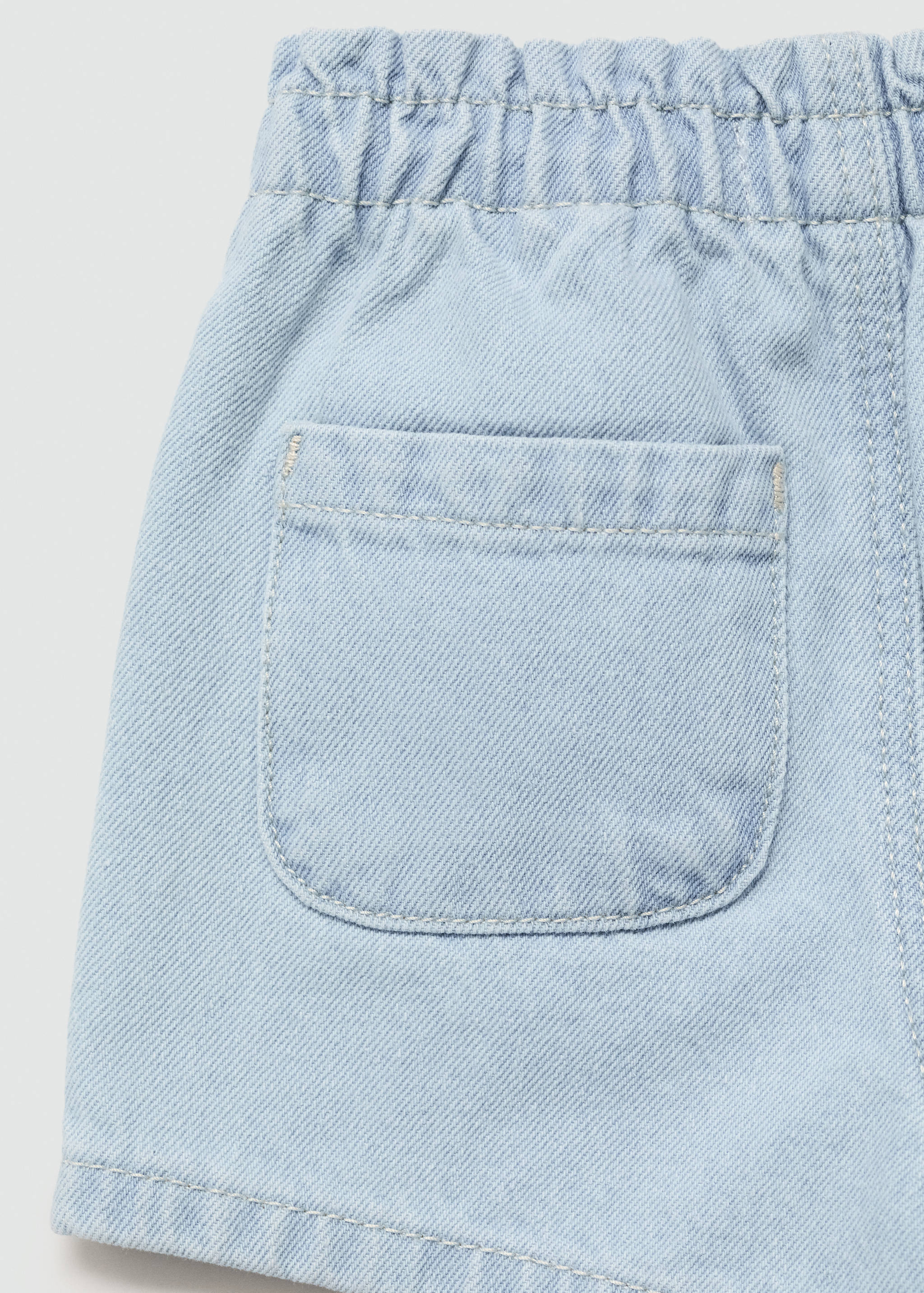 Elastic waist denim shorts - Details of the article 0