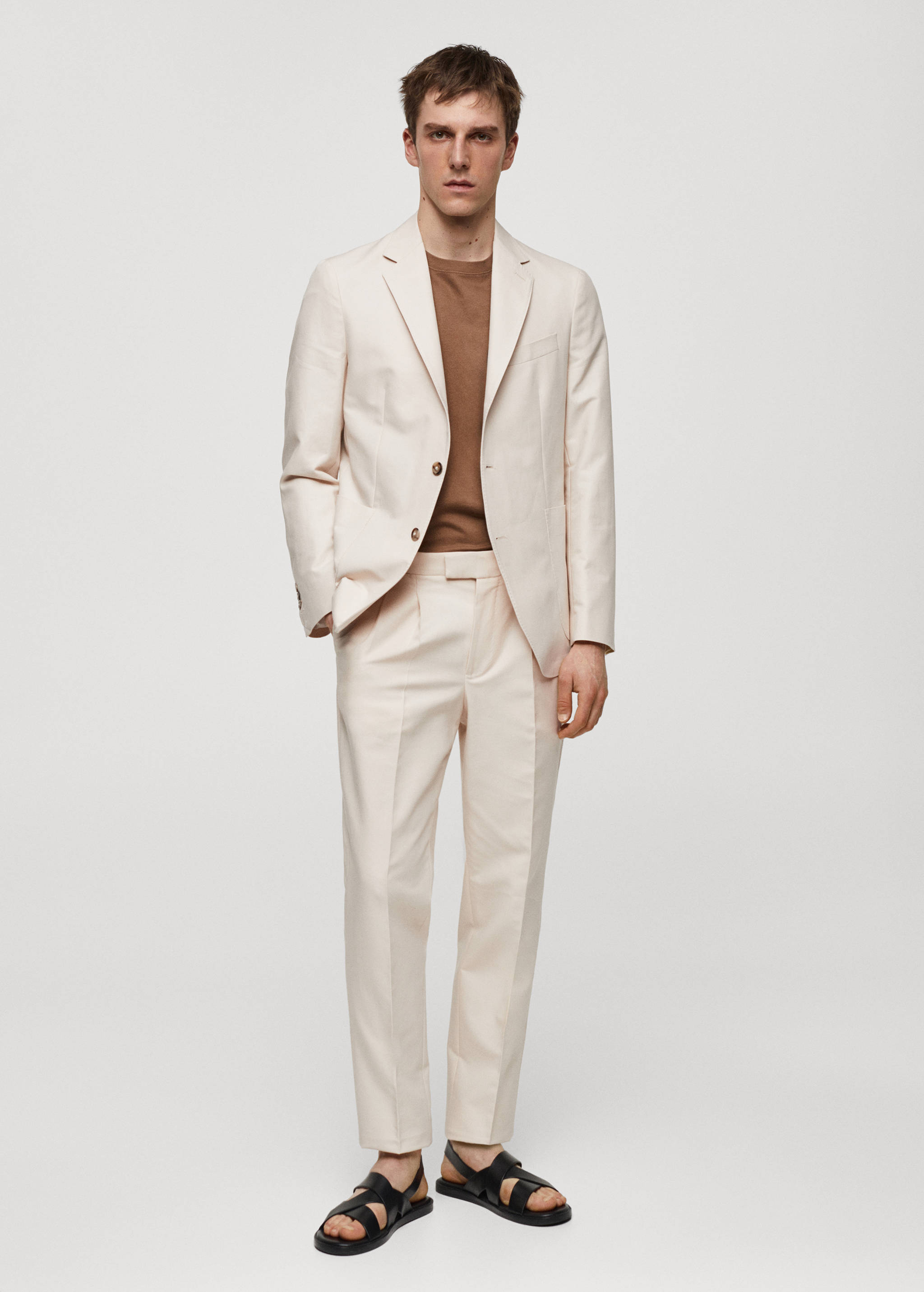 100% cotton slim-fit suit jacket - General plane