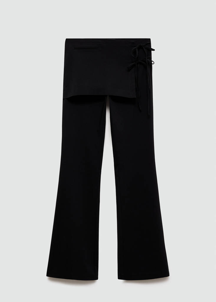 Trousers with ties — Black
