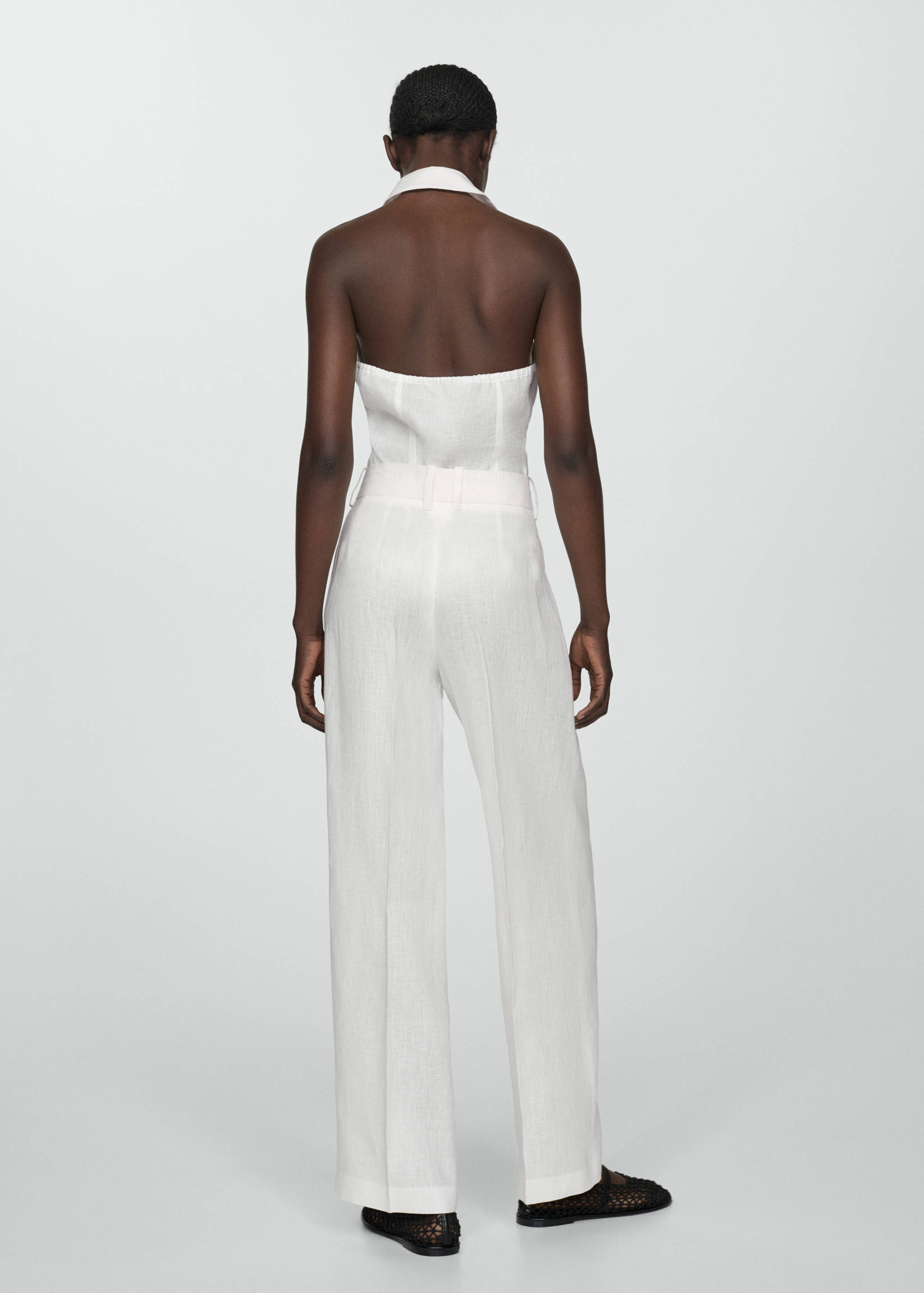 100% linen wide leg trousers - Reverse of the article