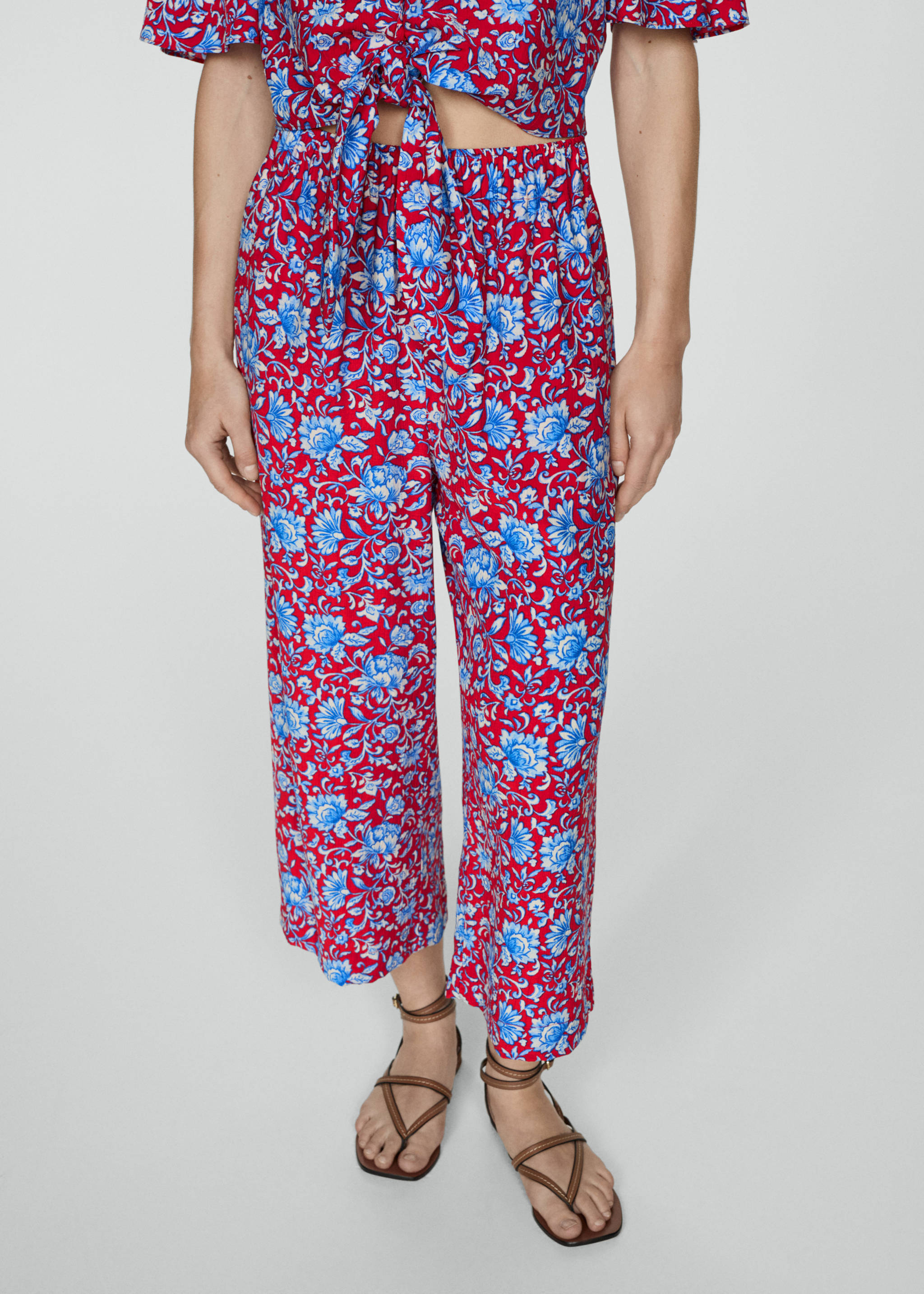 Floral print culotte trousers - Medium plane